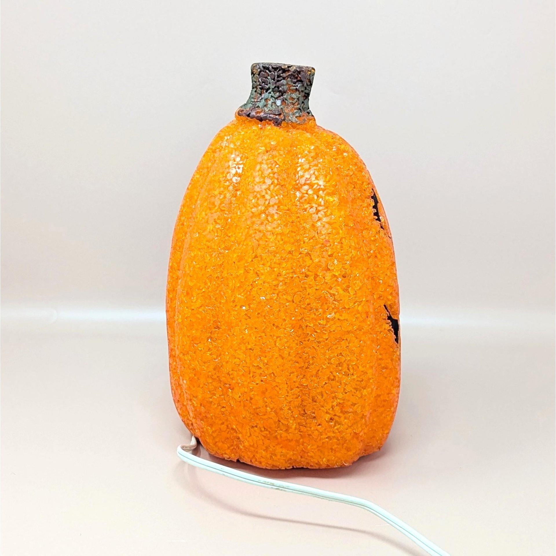 1990s Vintage Popcorn Melted Plastic Jack O'Lantern Light