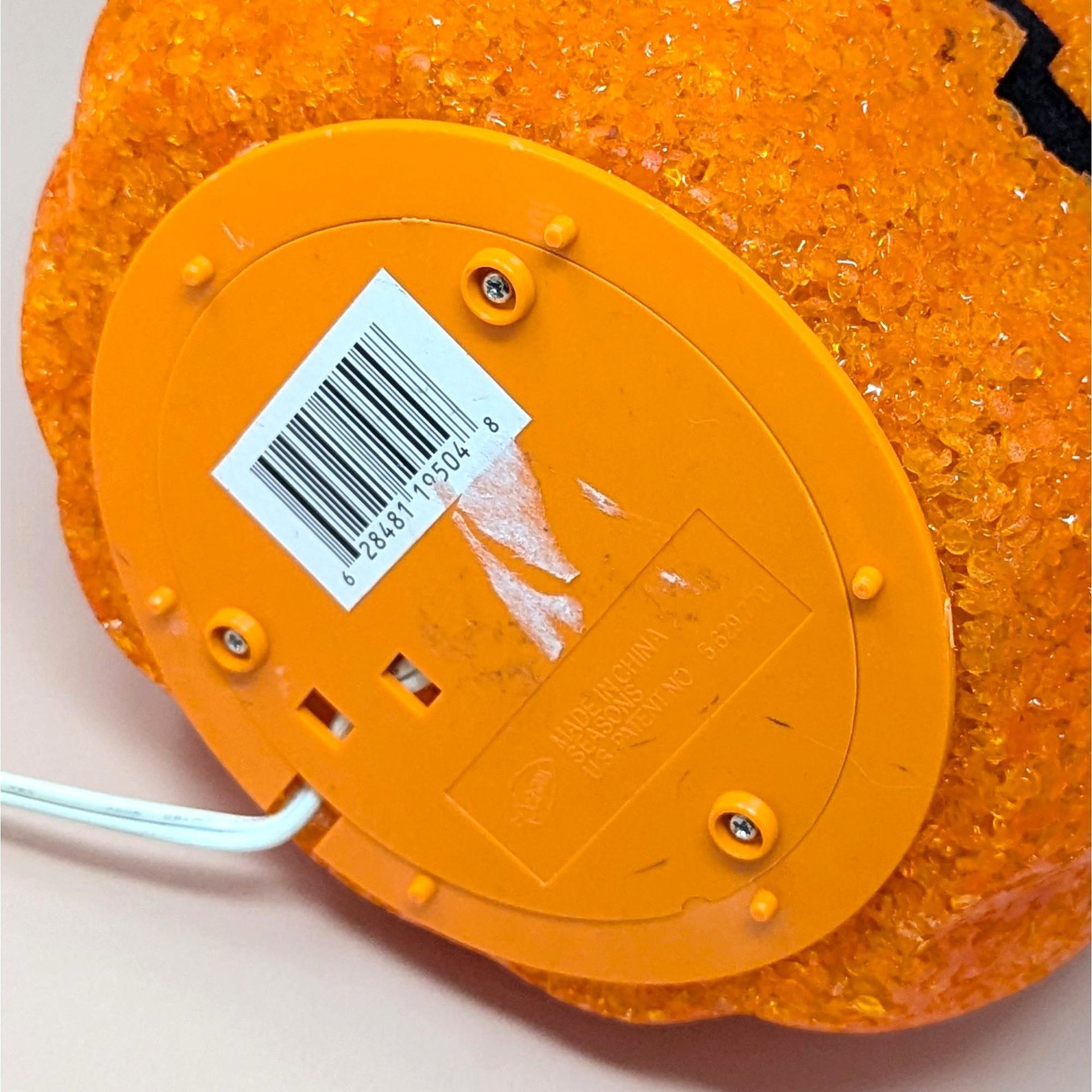 1990s Vintage Popcorn Melted Plastic Jack O'Lantern Light