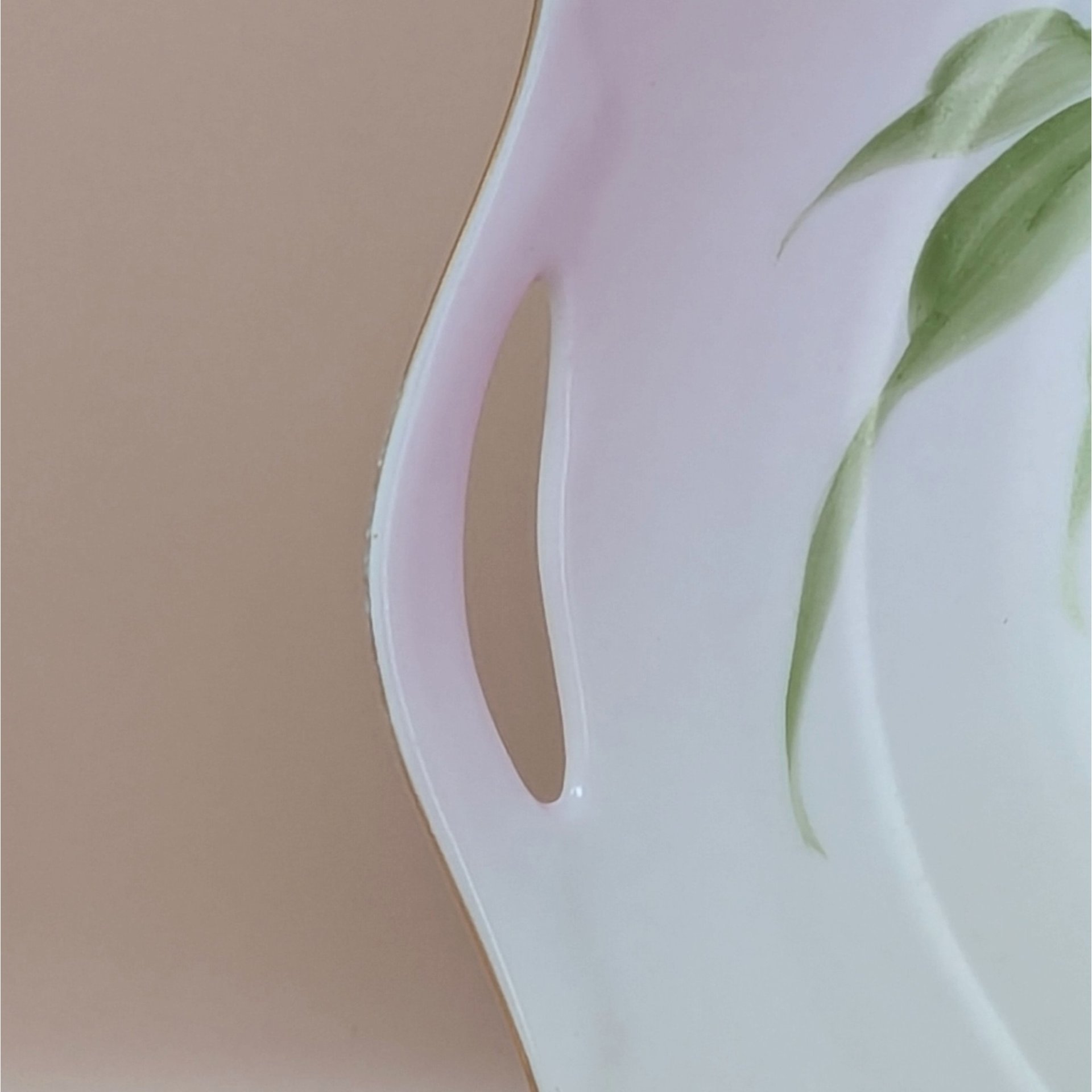 1920s Z.S. & C. Bavaria Floral Porcelain Handled Plate