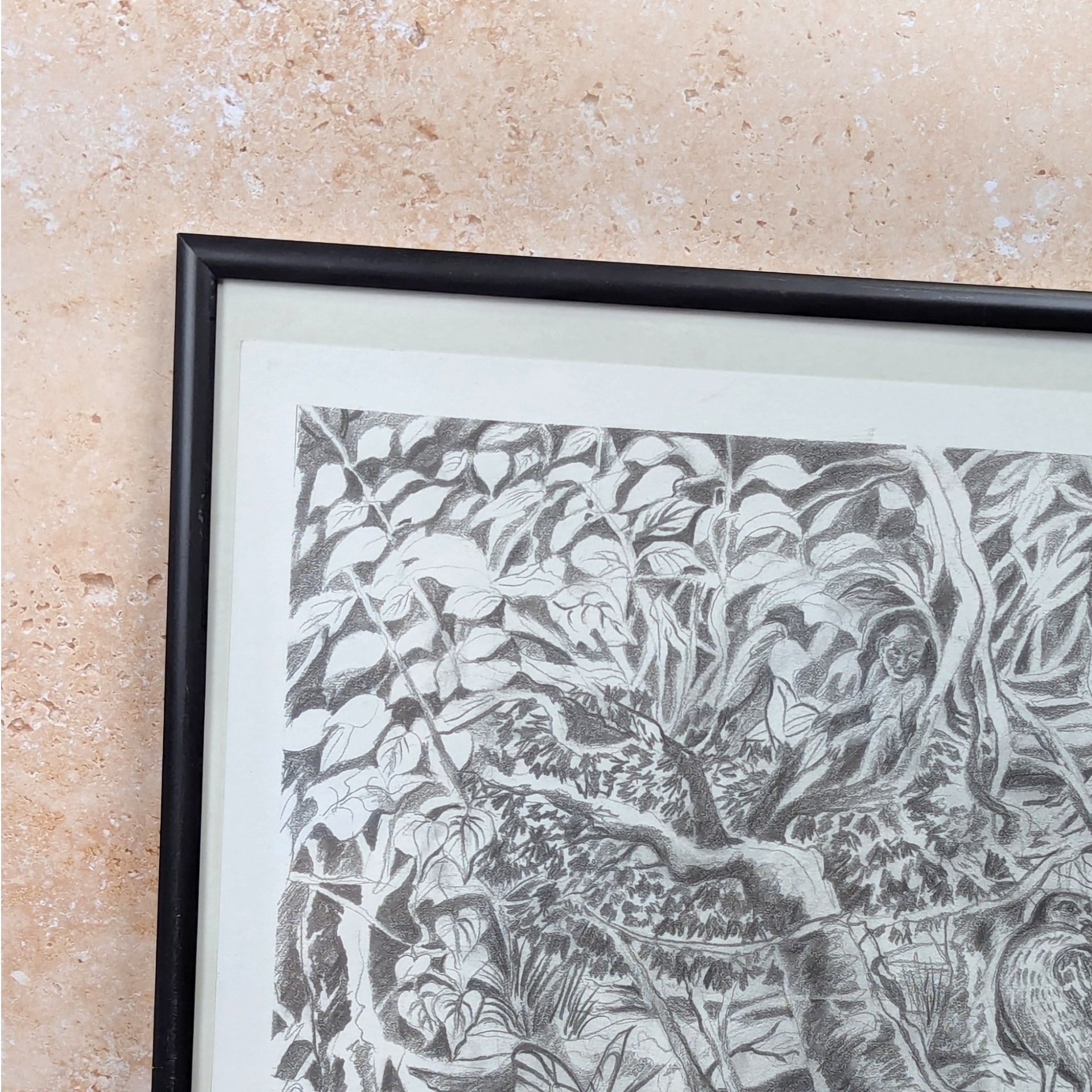 1998 S.G. Thautatta Signed Surrealist Jungle Nature Framed Print