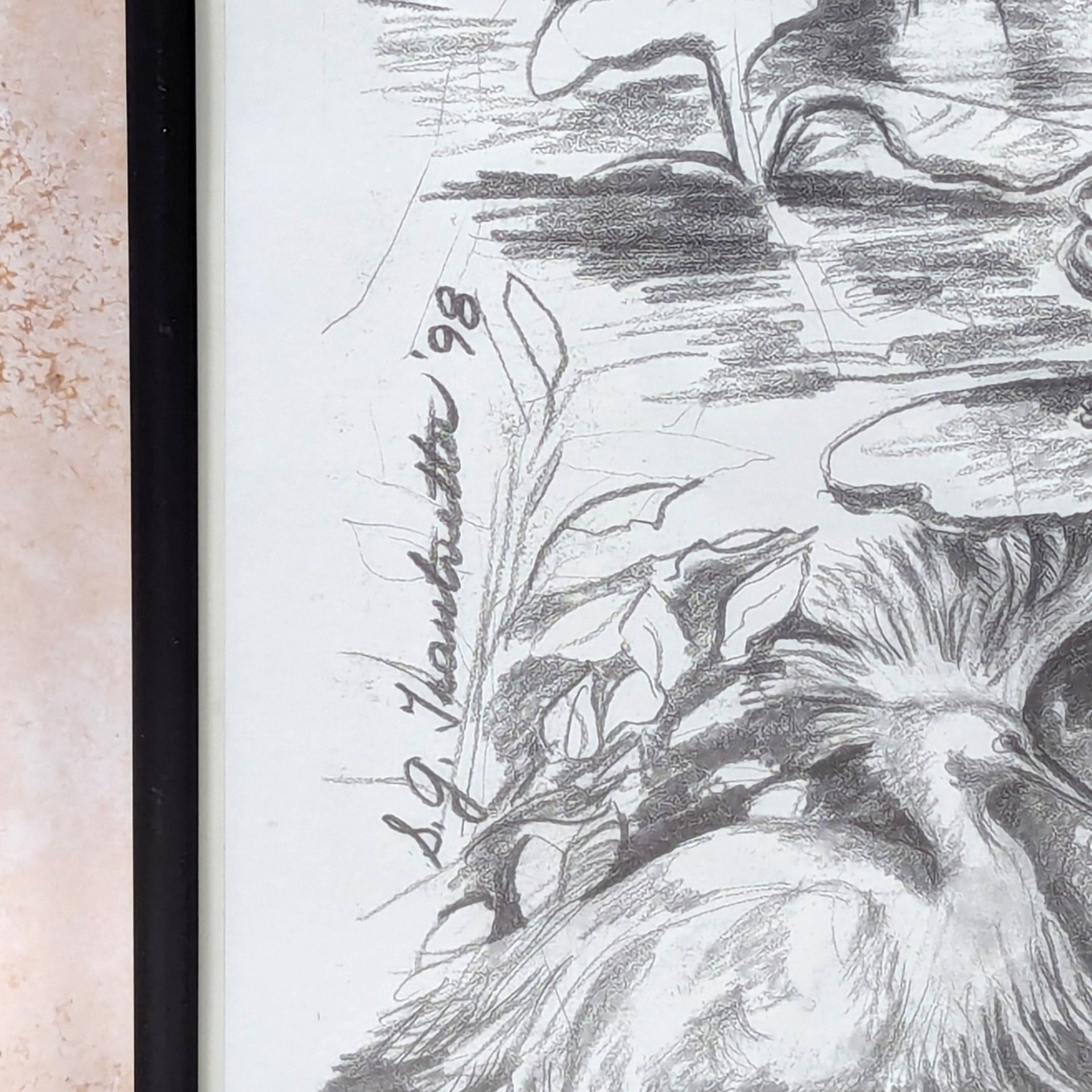 1998 S.G. Thautatta Signed Surrealist Jungle Nature Framed Print