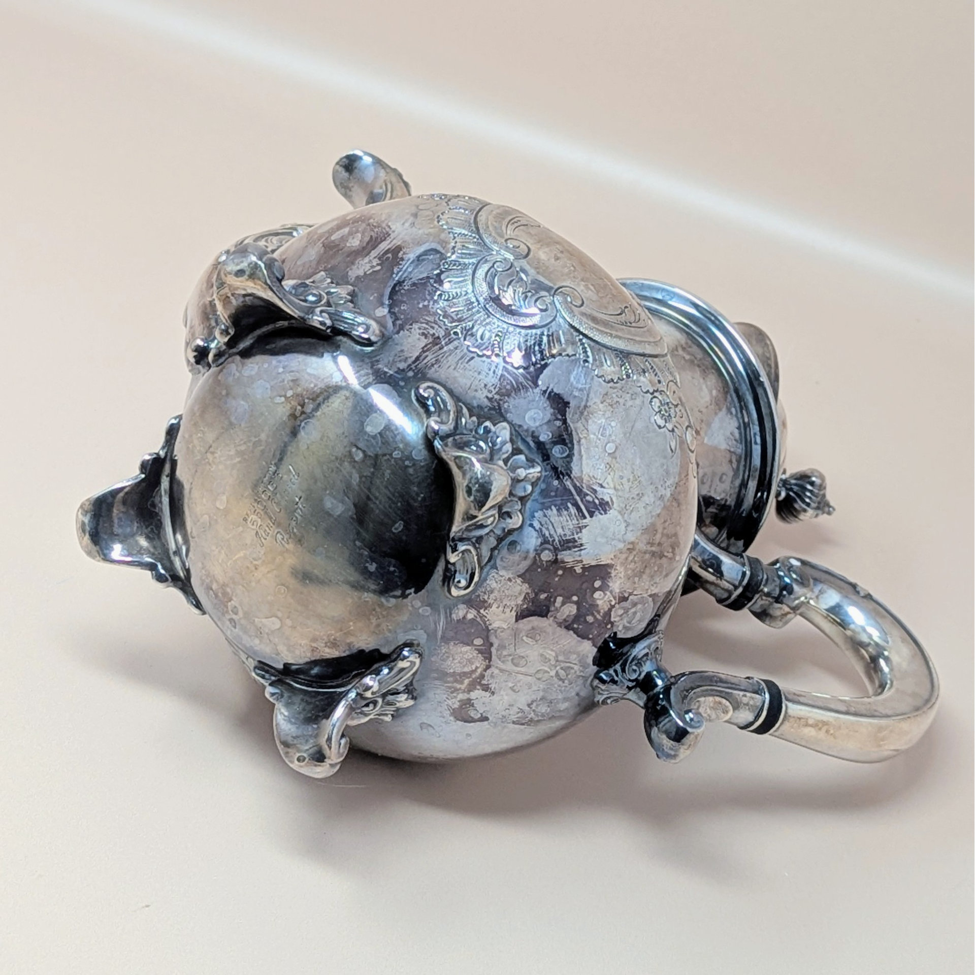 1950s Reed & Barton Regent Silver Plated Hand Chased Teapot
