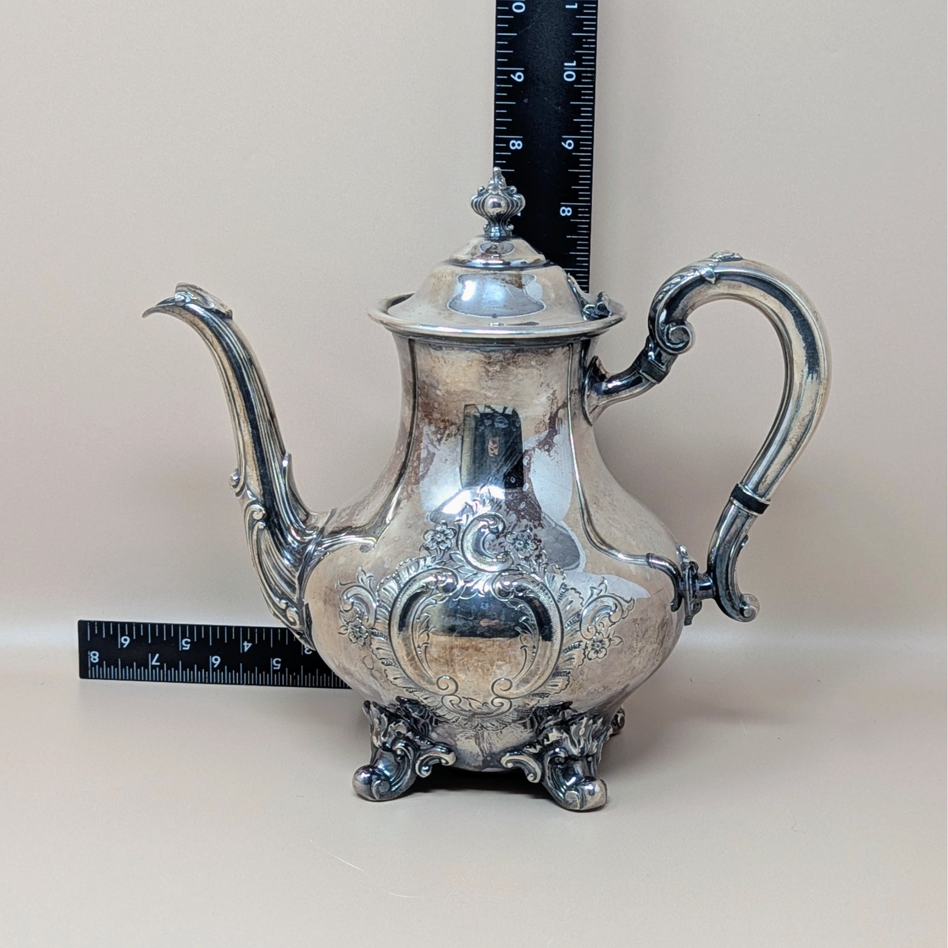 1950s Reed & Barton Regent Silver Plated Hand Chased Teapot