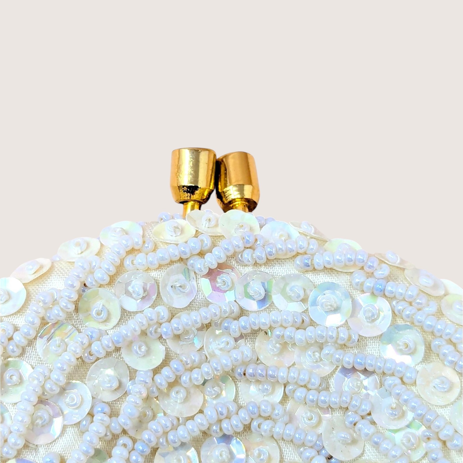1960s Princess Gardner Beaded Sequin Coin Purse with Box