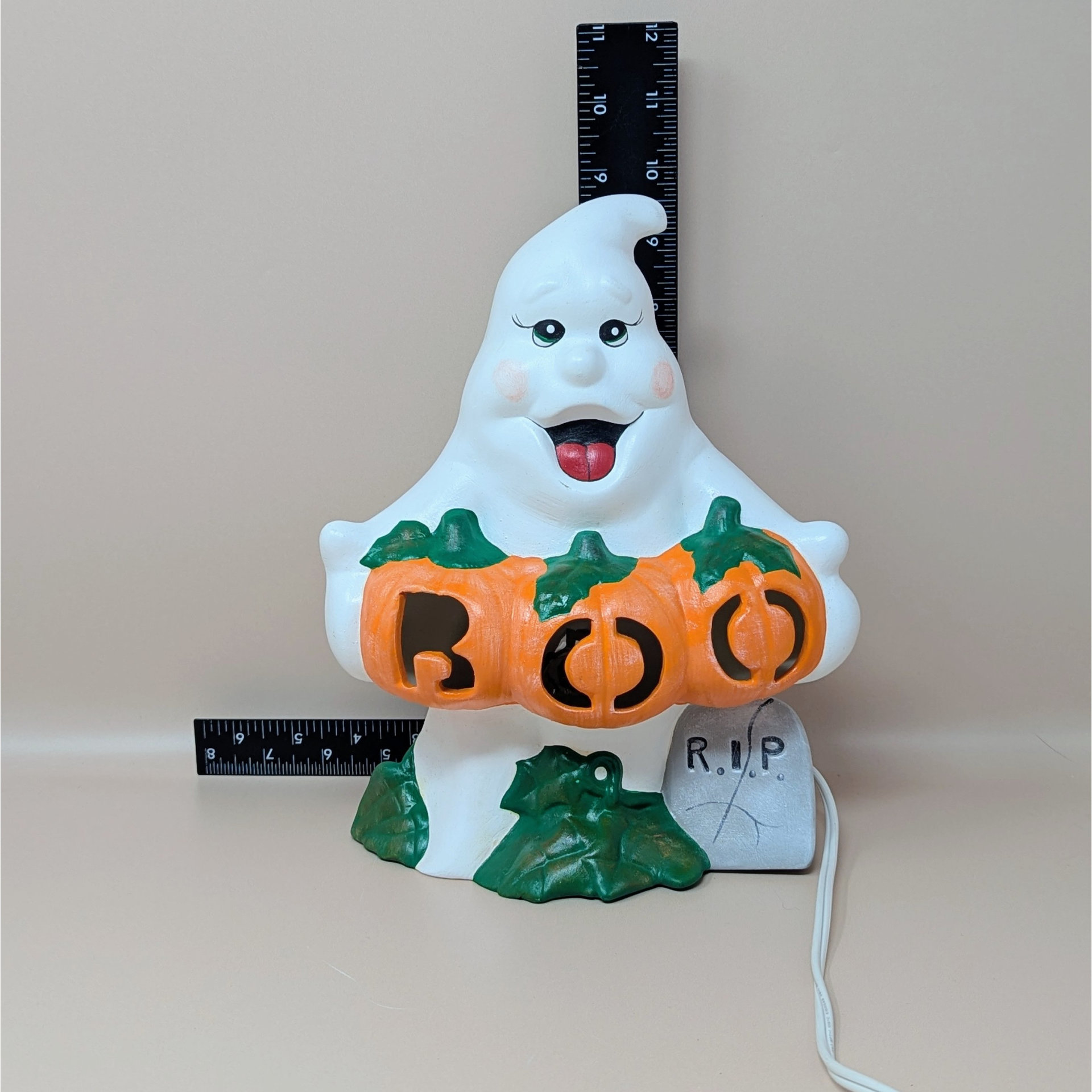 1980s Atlantic Mold Ceramic Ghost Halloween Light