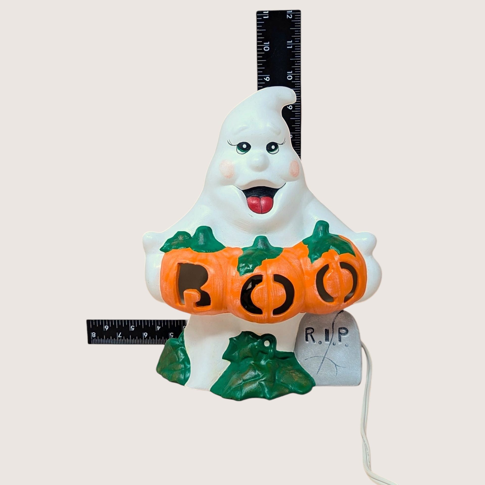 1980s Atlantic Mold Ceramic Ghost Halloween Light