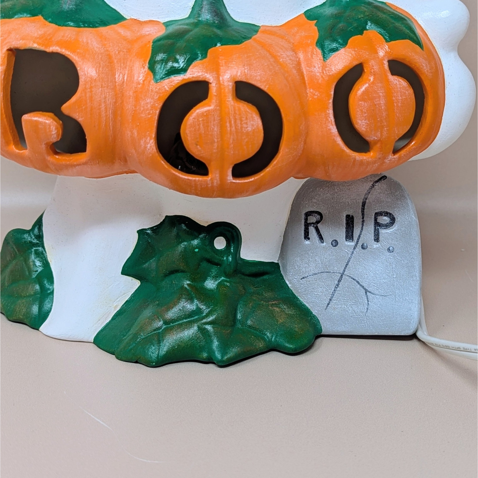 1980s Atlantic Mold Ceramic Ghost Halloween Light