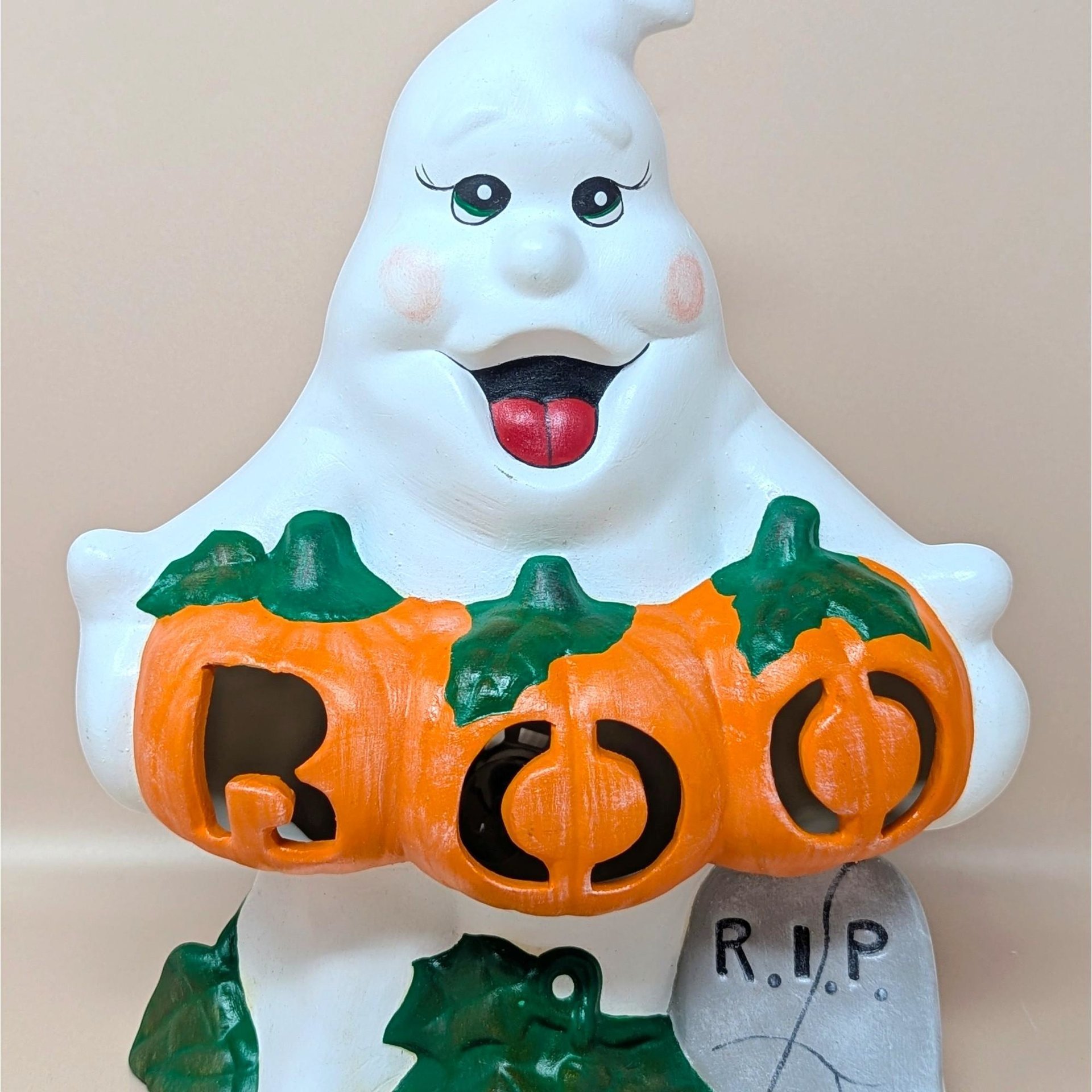 1980s Atlantic Mold Ceramic Ghost Halloween Light
