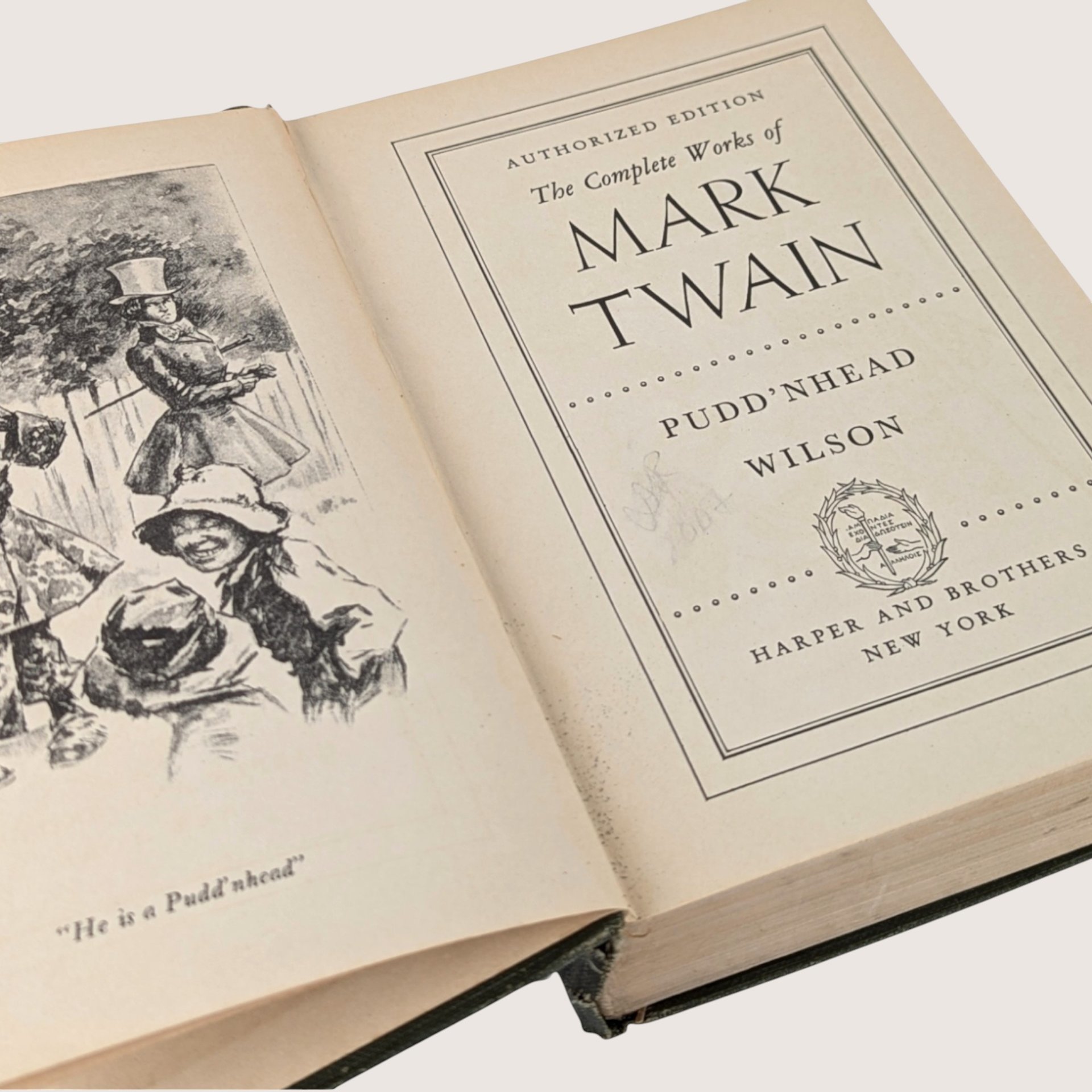 Antique Pudd'nhead Wilson The Complete Works Of Mark Twain Hardcover Book