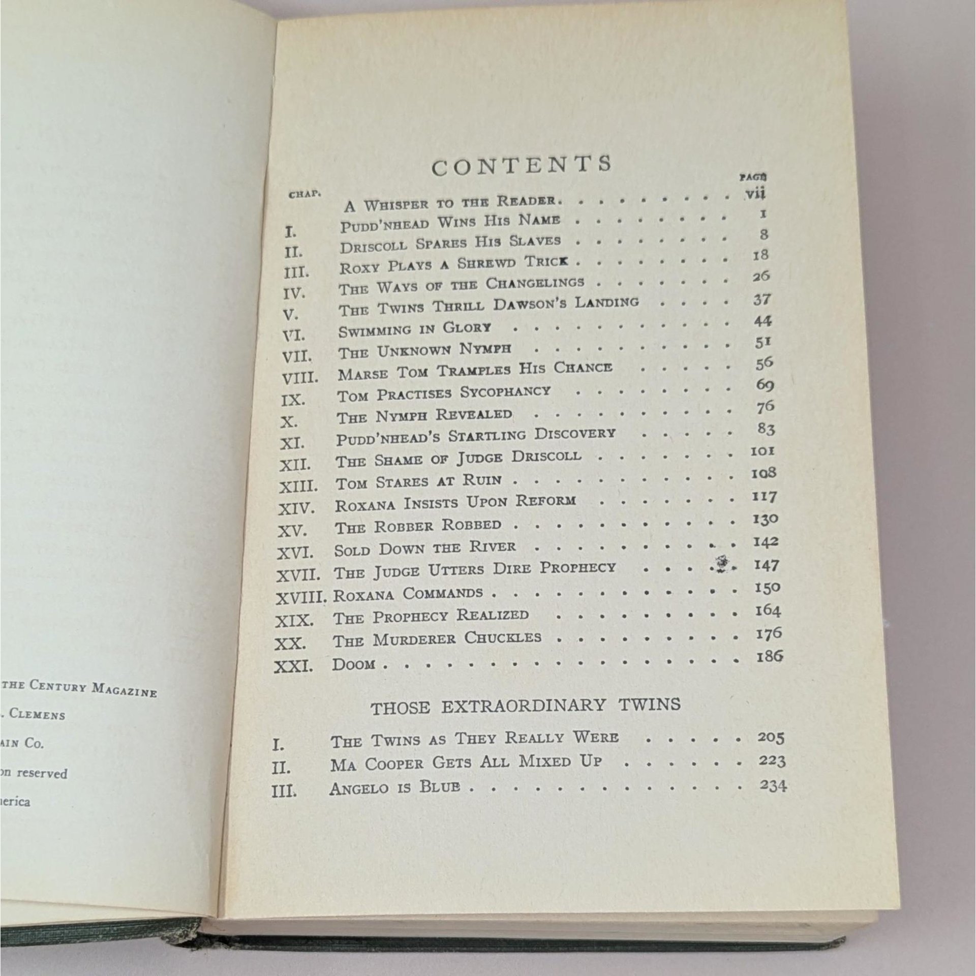1922 Puddnhead Wilson by Mark Twain