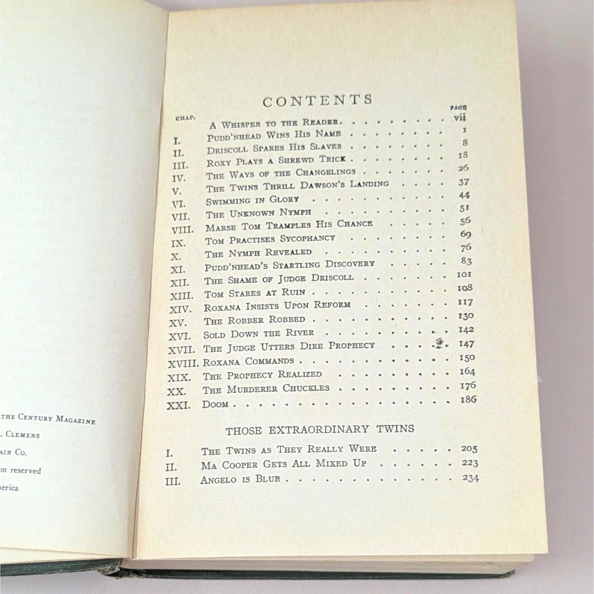 1922 Puddnhead Wilson by Mark Twain