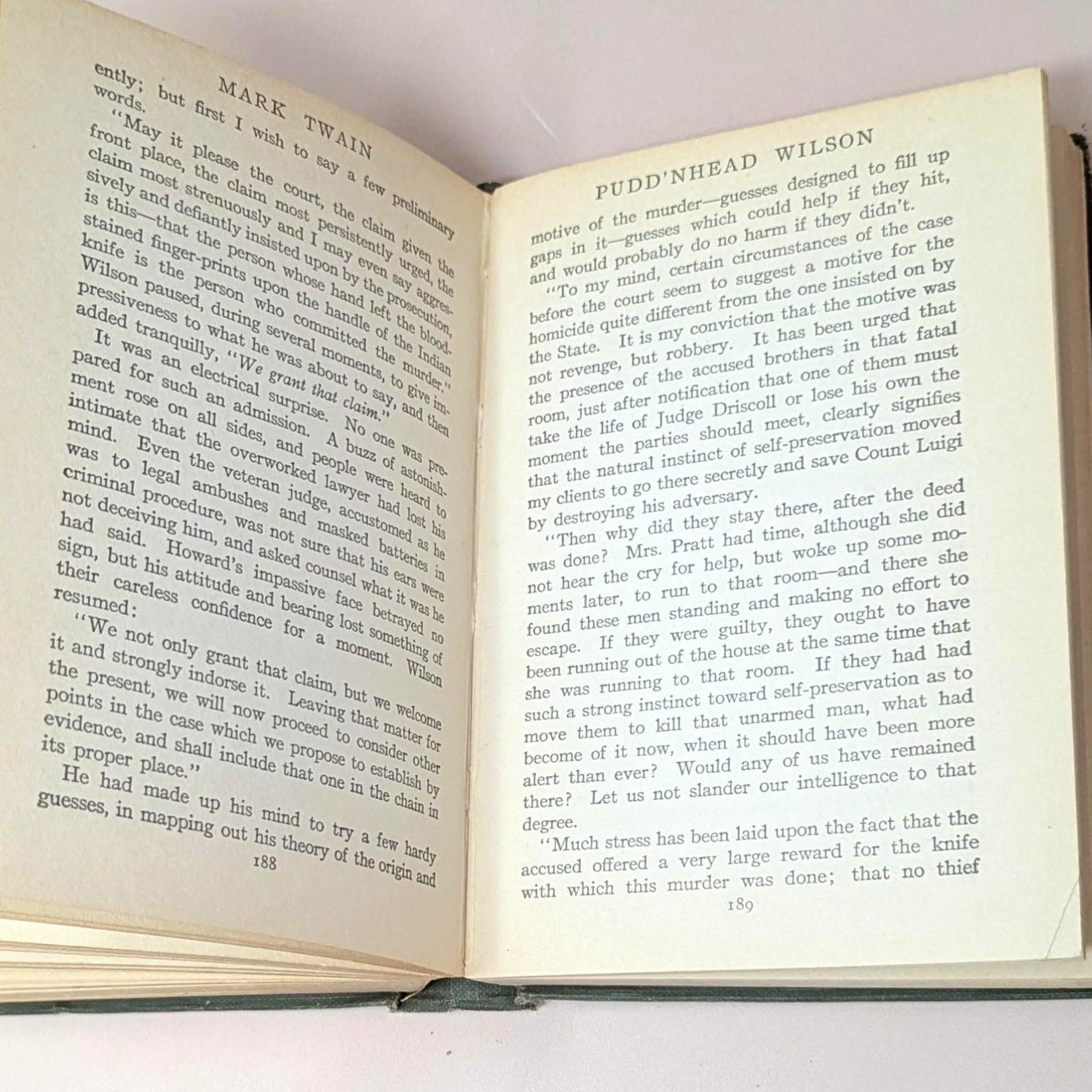 1922 Puddnhead Wilson by Mark Twain