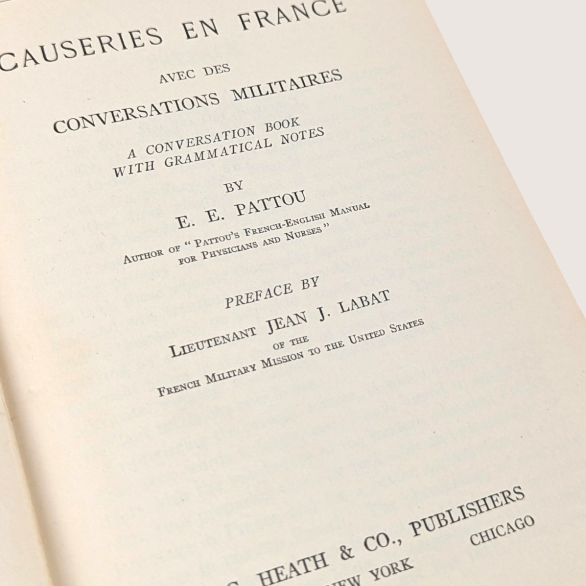 Antique Causeries En France Textbook By E.E. Pattou Hardcover Book