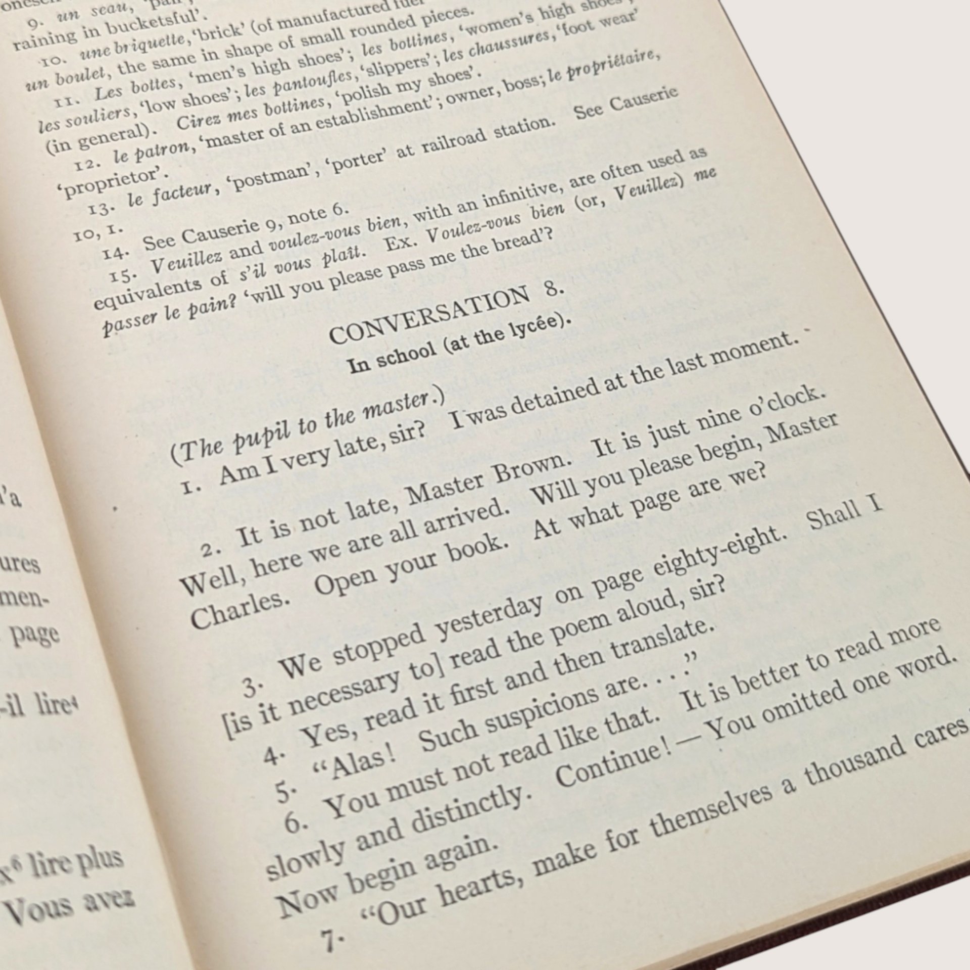Antique Causeries En France Textbook By E.E. Pattou Hardcover Book