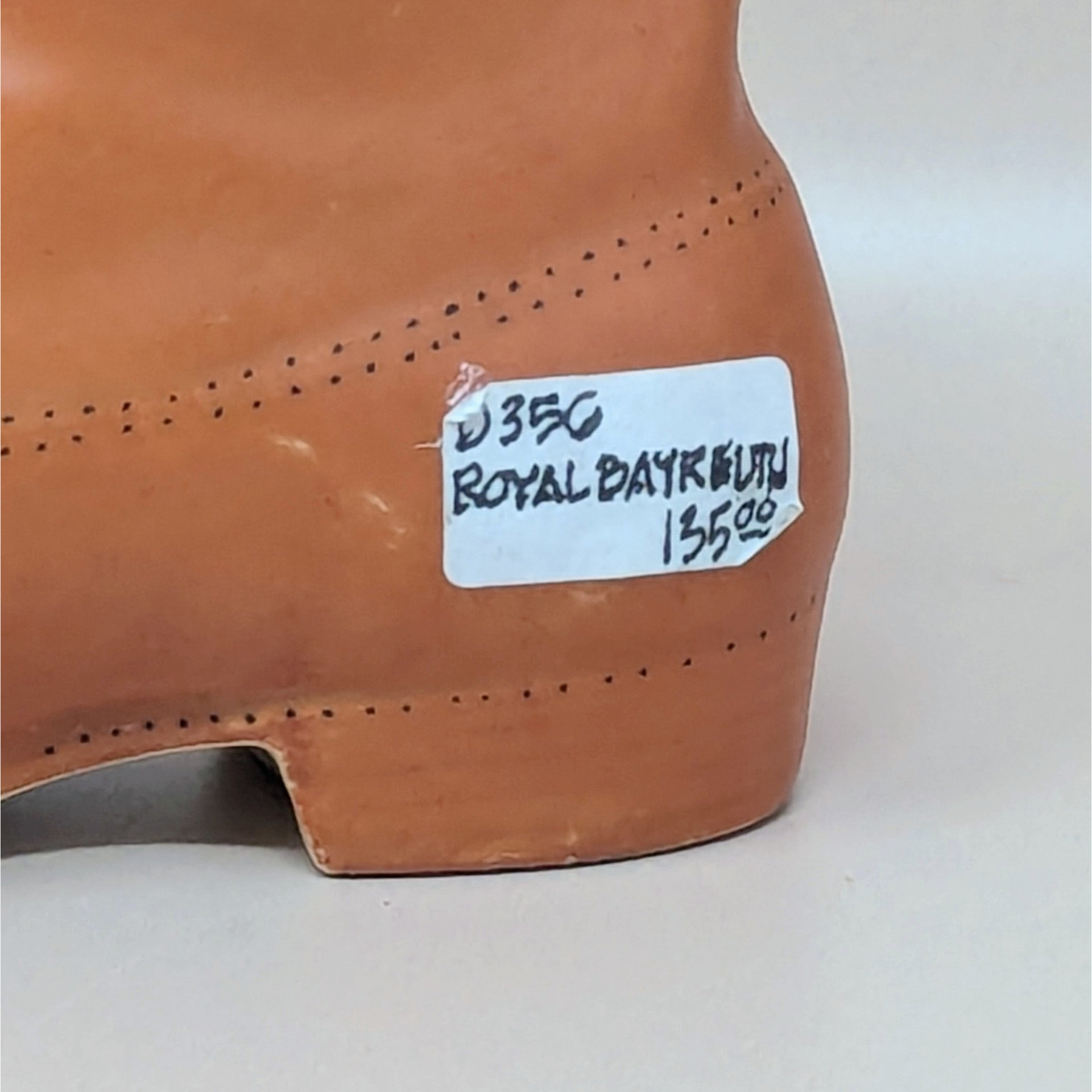 1910s Unmarked Men's High Top Ceramic Shoe Figurine