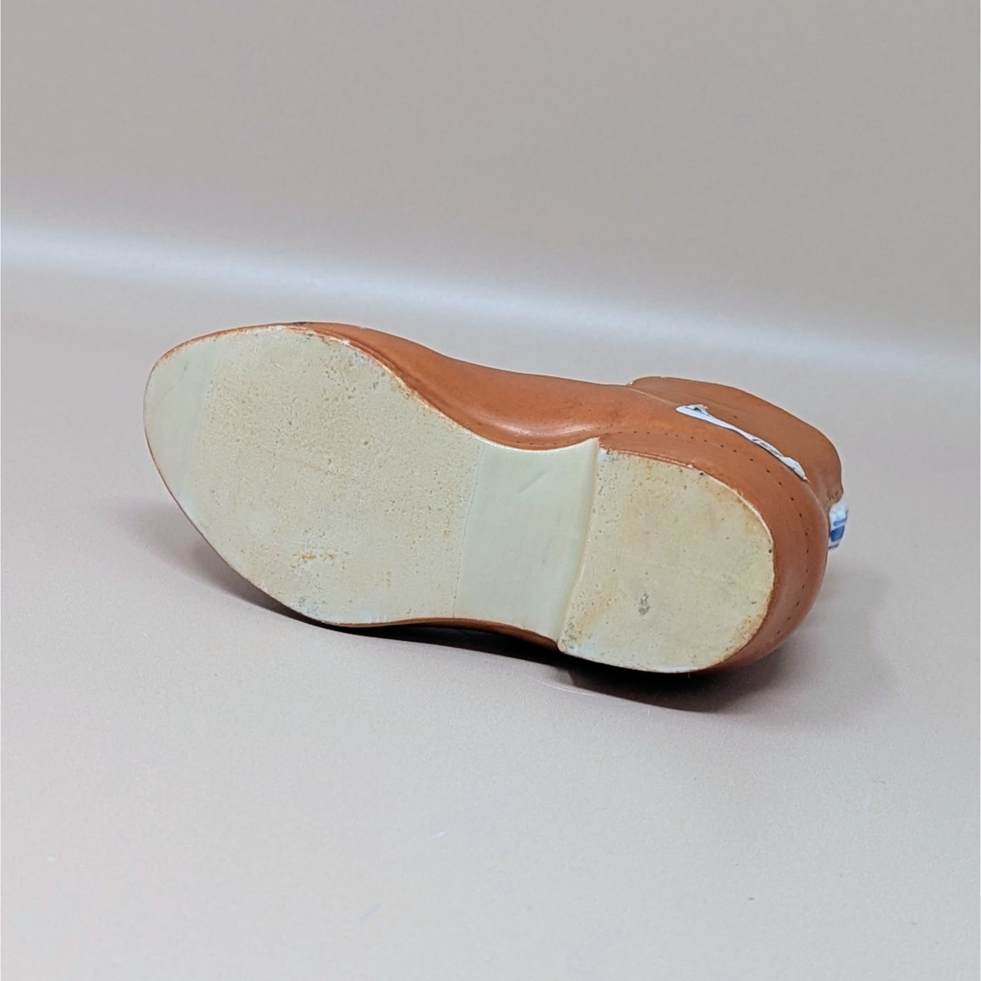 1910s Unmarked Men's High Top Ceramic Shoe Figurine