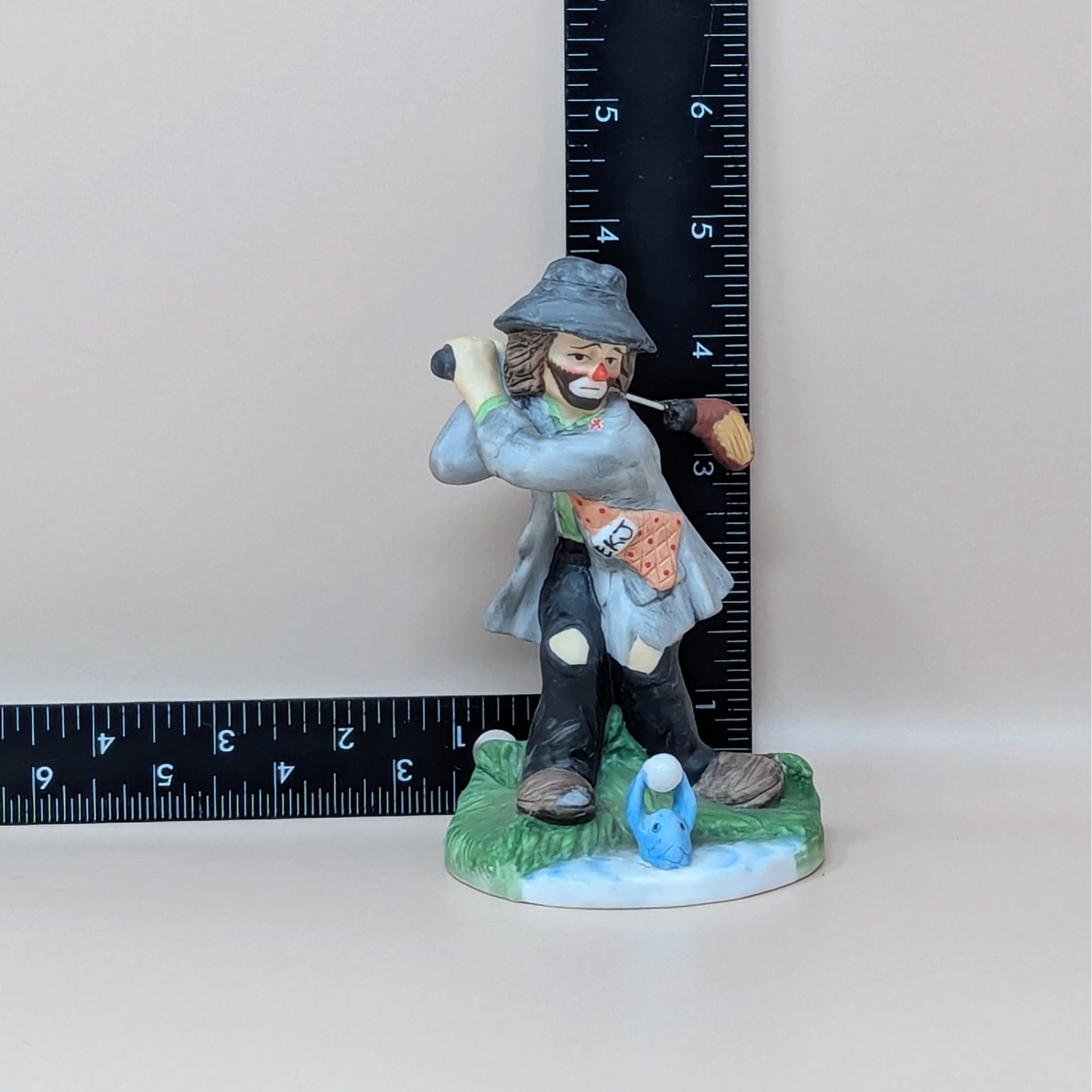 1980s Emmett Kelly Jr Flambro The Golfer Clown Figurine