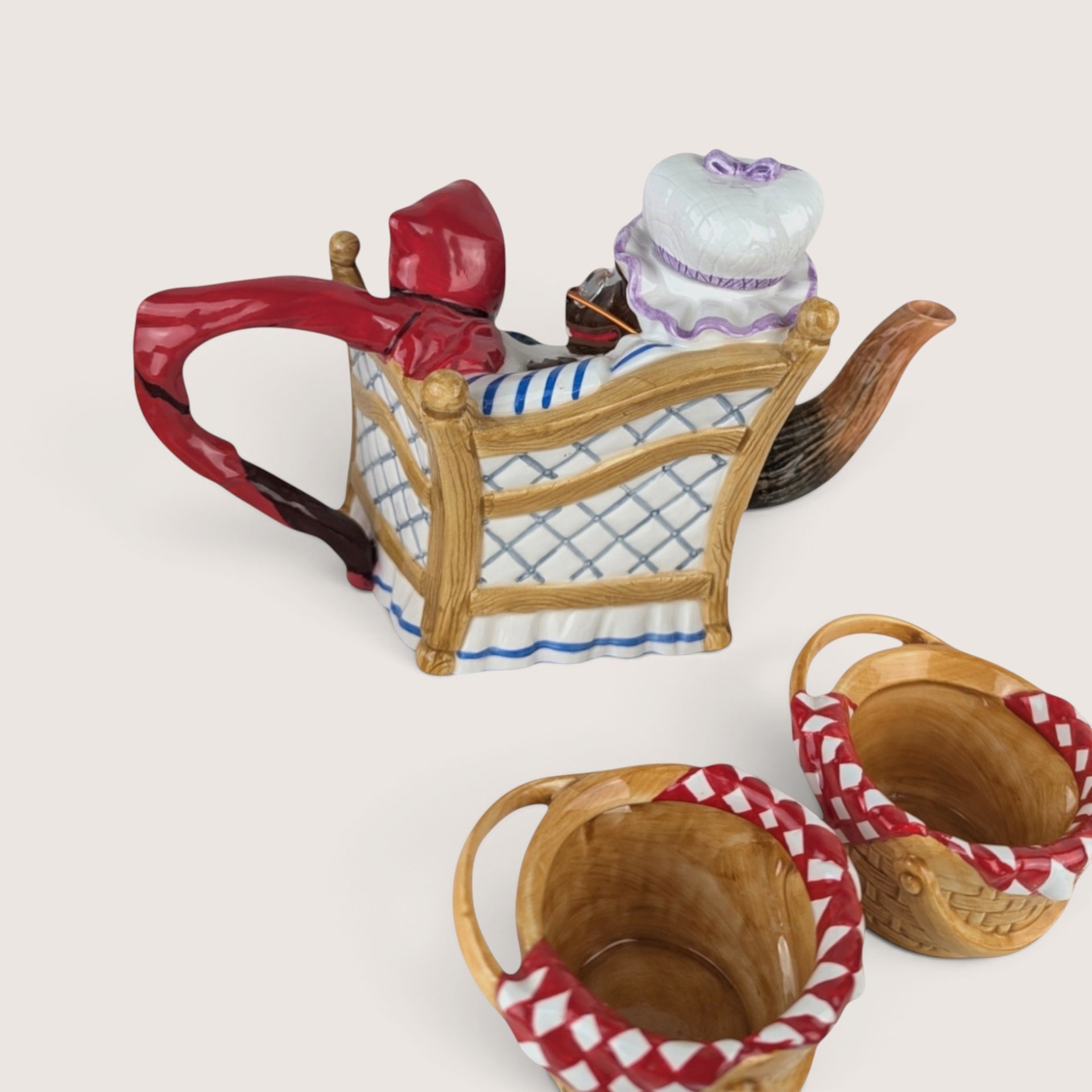 Vintage Dept 56 Little Red Riding Hood Teapot Set