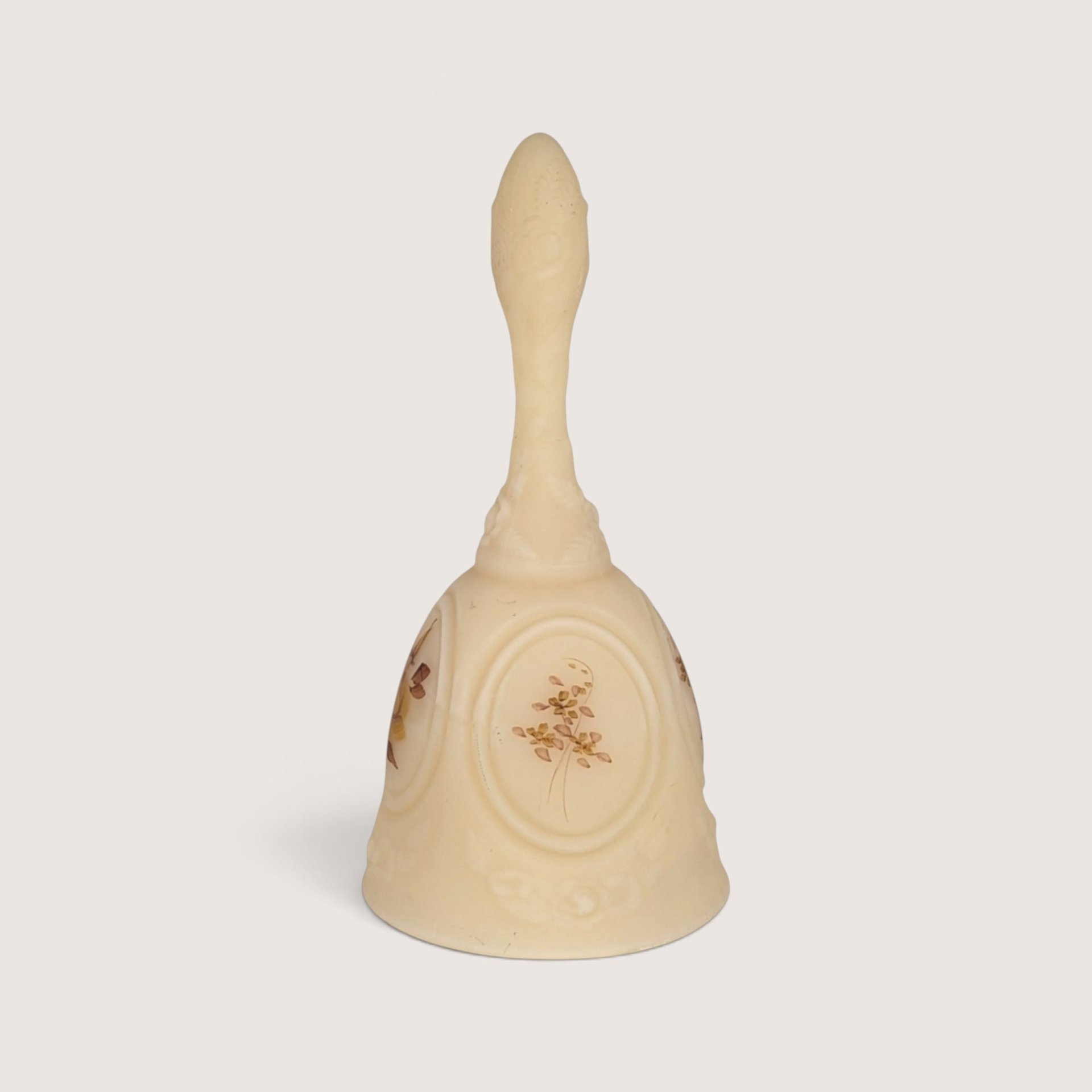 Vintage Fenton Hand Painted Satin Glass Bell Pam Bibbee