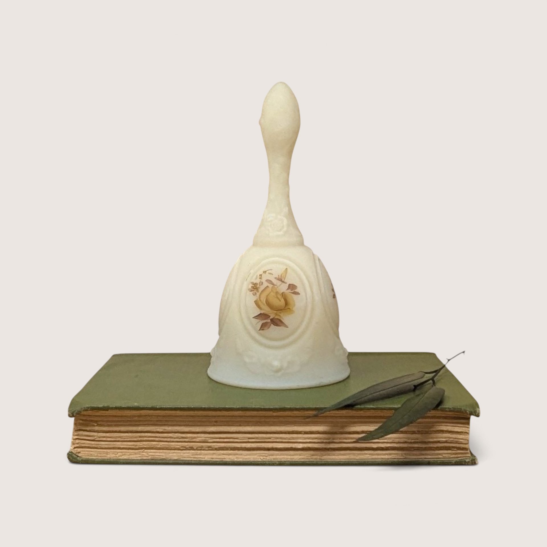 Vintage Fenton Hand Painted Satin Glass Bell Pam Bibbee