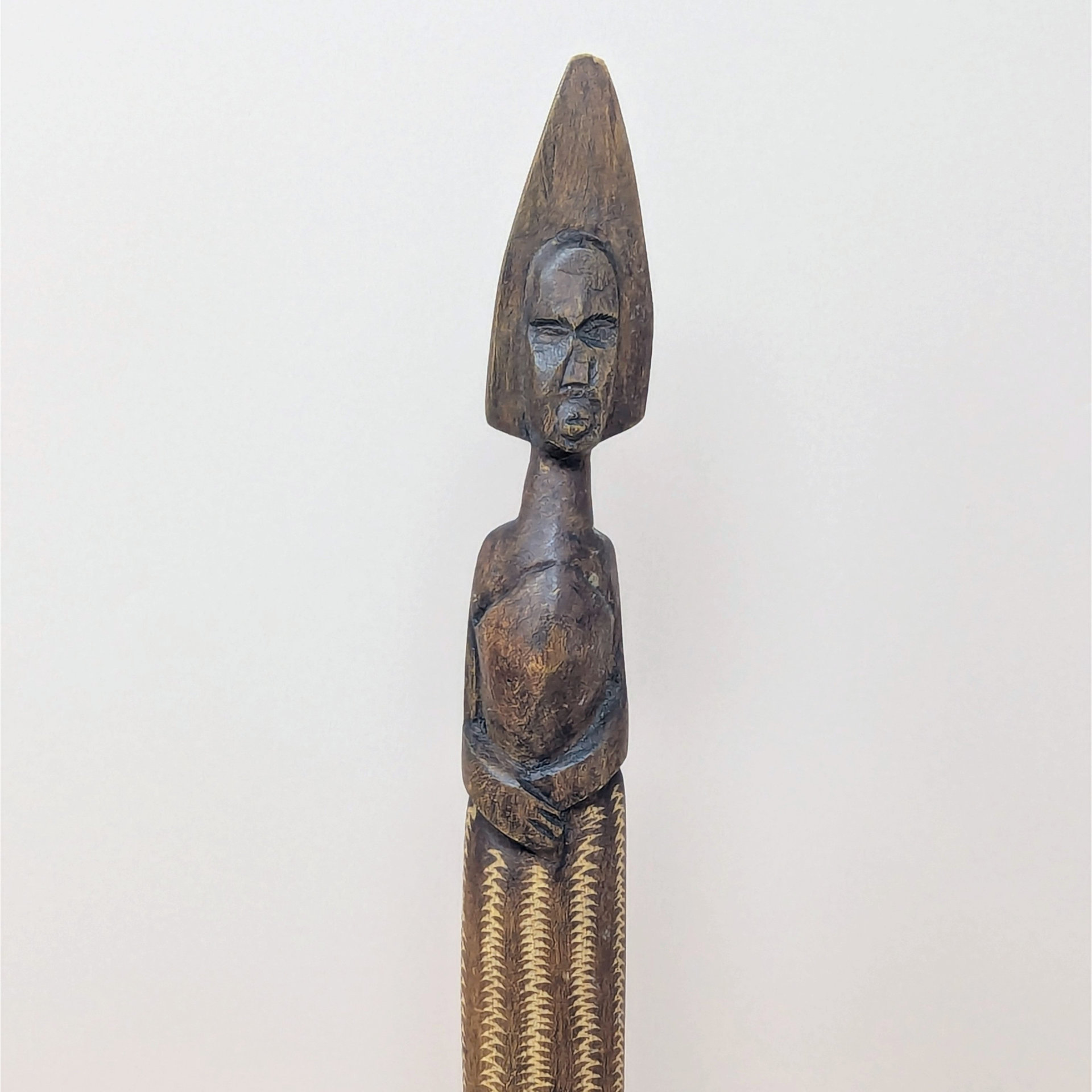 Mid Century Hand Carved African Wooden Tall Figure Statue