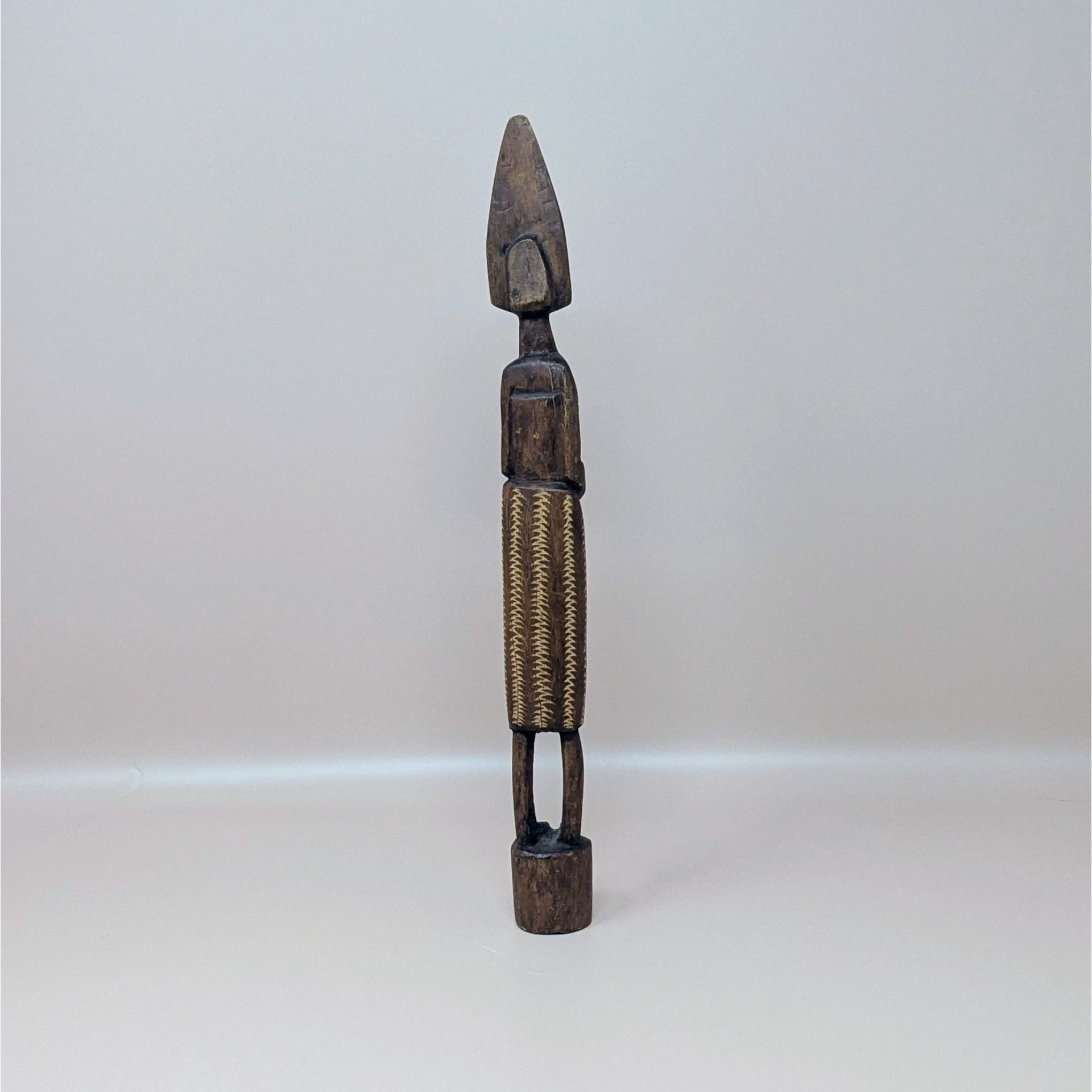 Mid Century Hand Carved African Wooden Tall Figure Statue