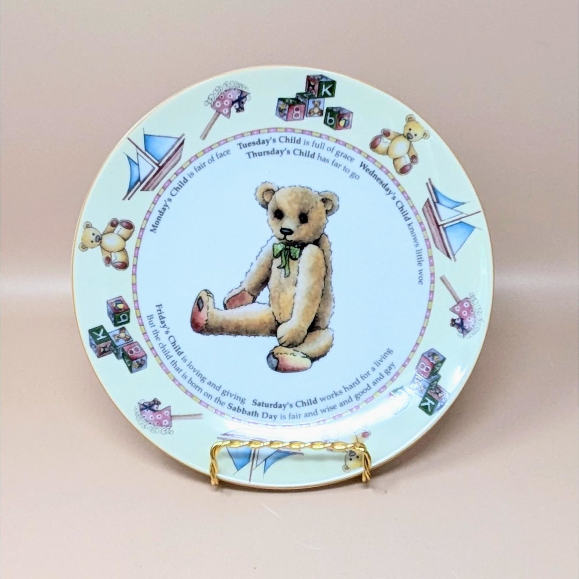 Royal Worcester Monday Child Teddy Bear Nursery Set