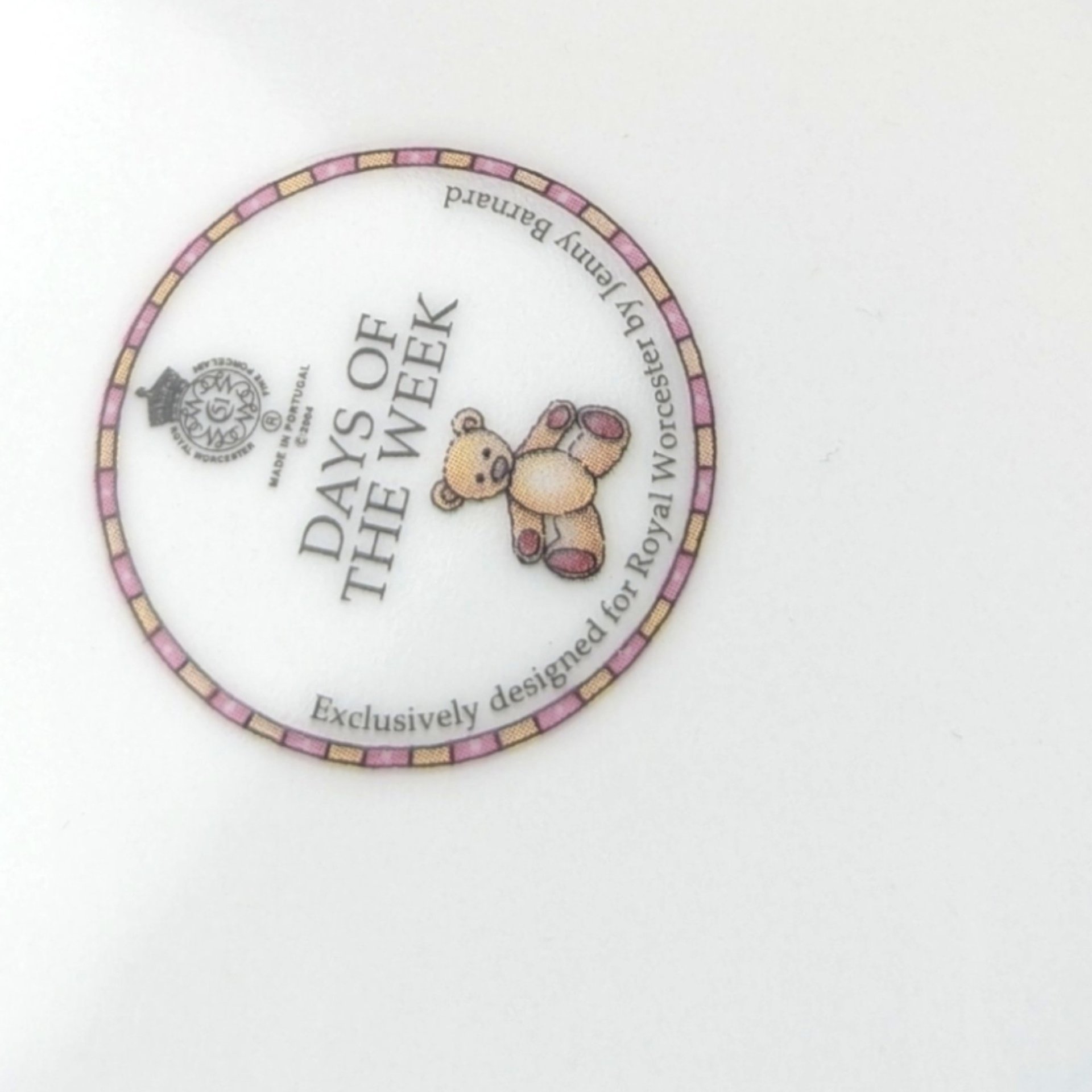 Royal Worcester Monday Child Teddy Bear 3 Piece Nursery Set