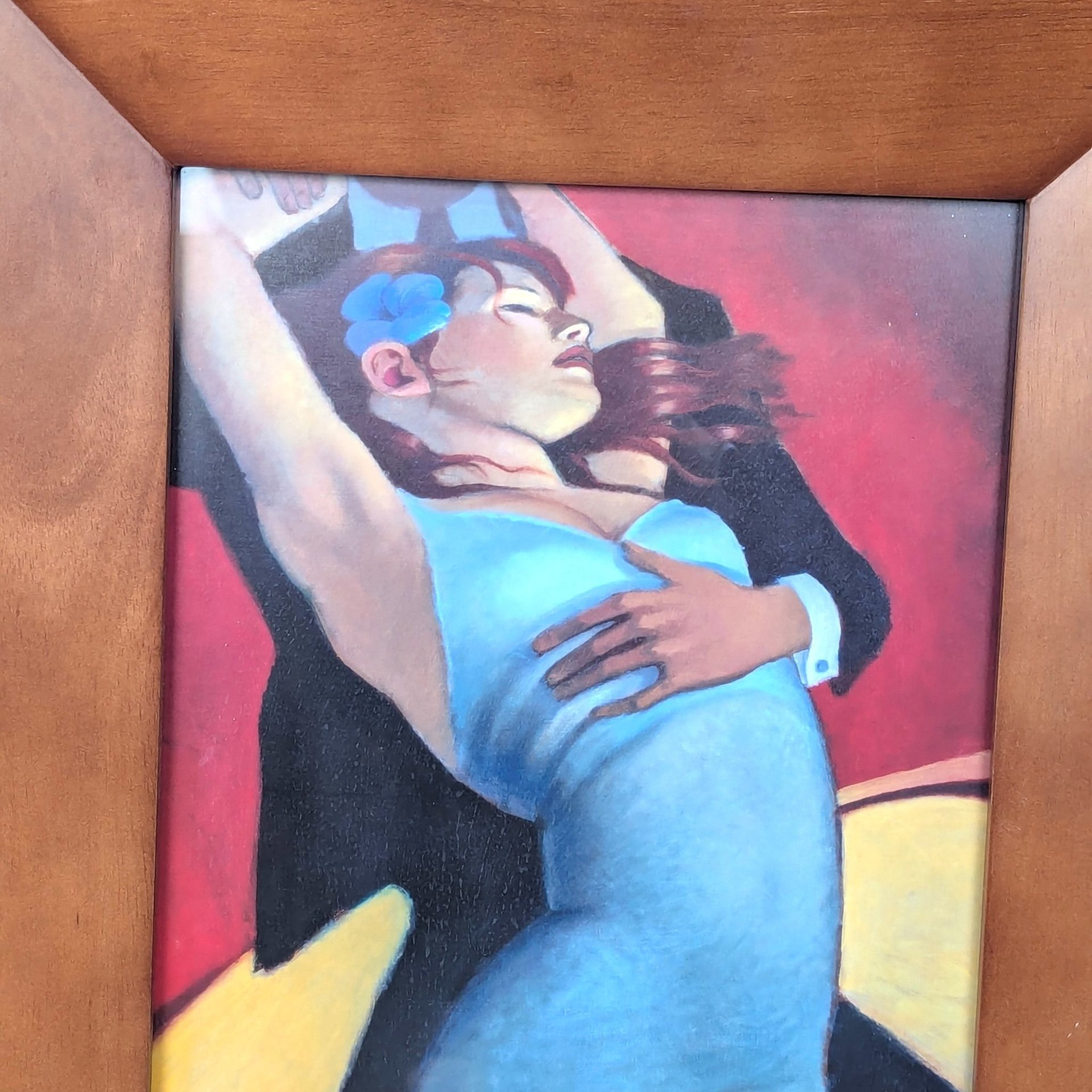 1990s Bill Brauer Scarlet Dancer Framed Tango Art Print