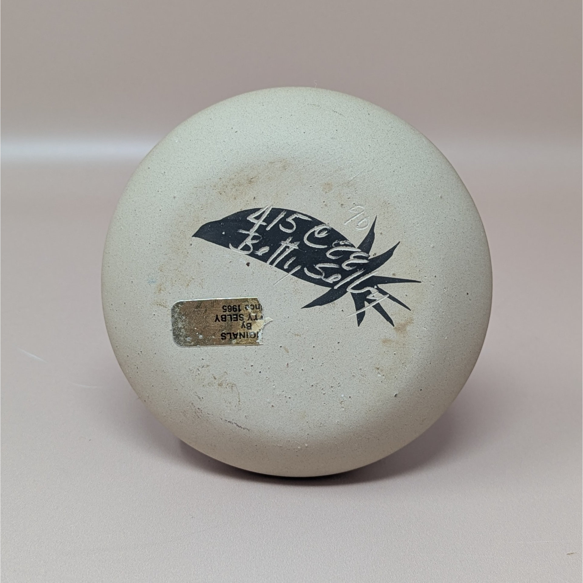 1980s Betty Selby Studio Pottery Vase Feather Design