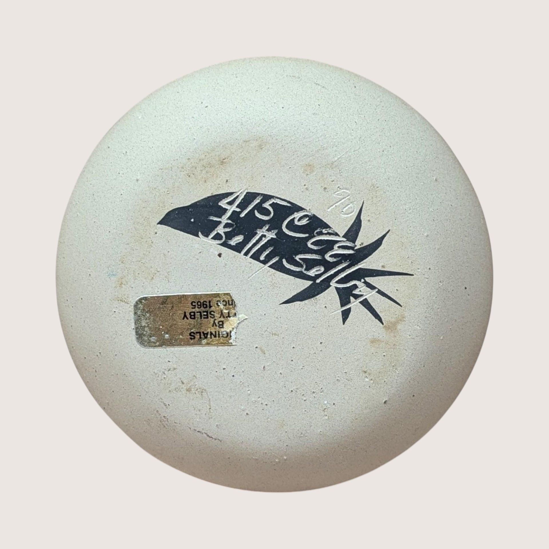 1980s Betty Selby Studio Pottery Vase Feather Design