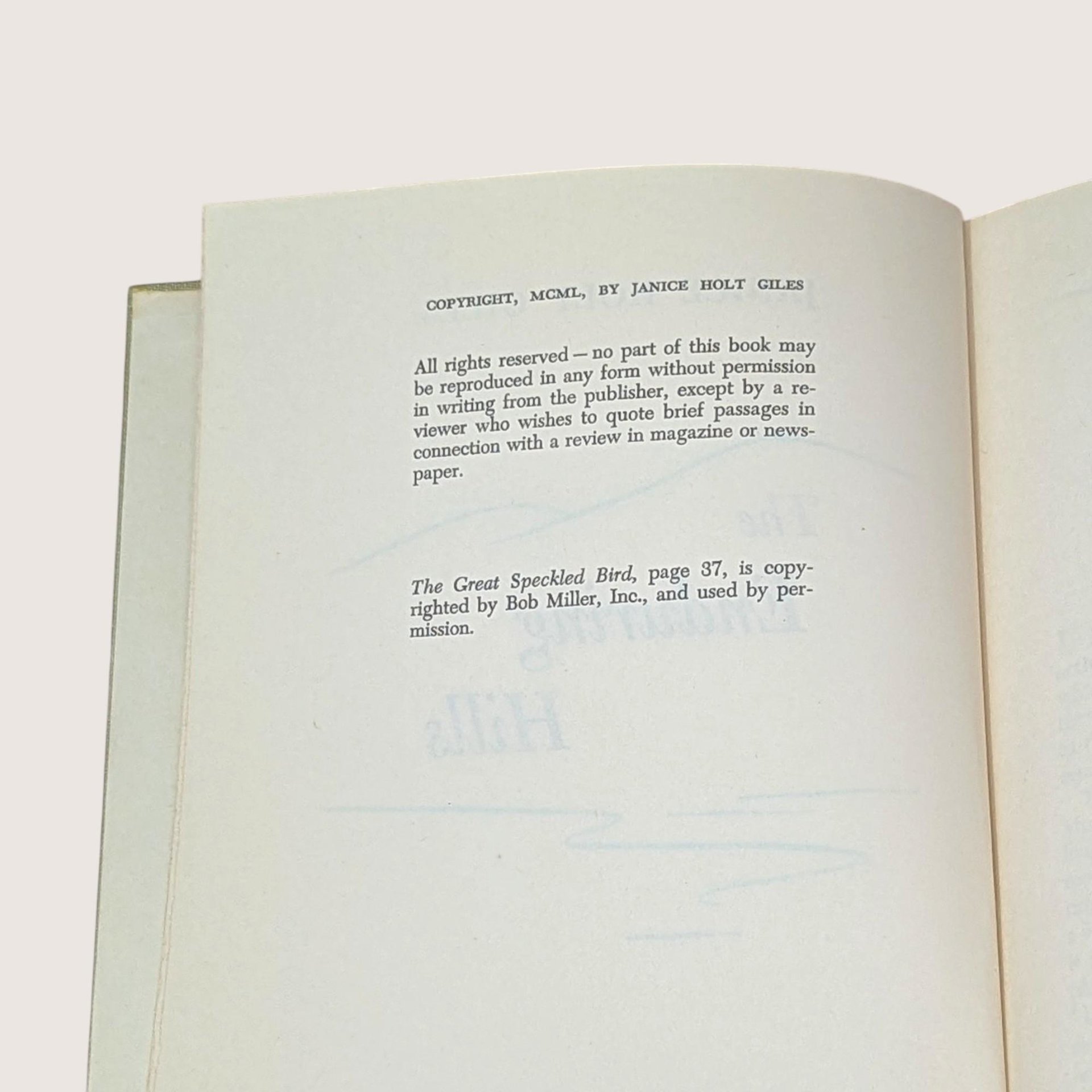 1950 The Enduring Hills Janice Holt Giles Hardcover Book