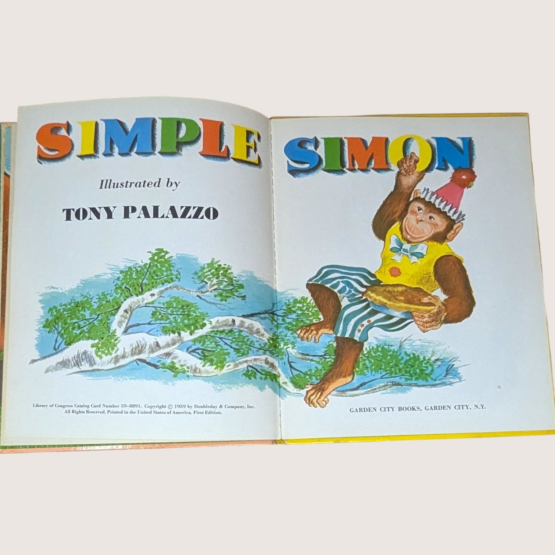 1959 Tony Palazzo Simple Simon Hardcover Book First Edition
