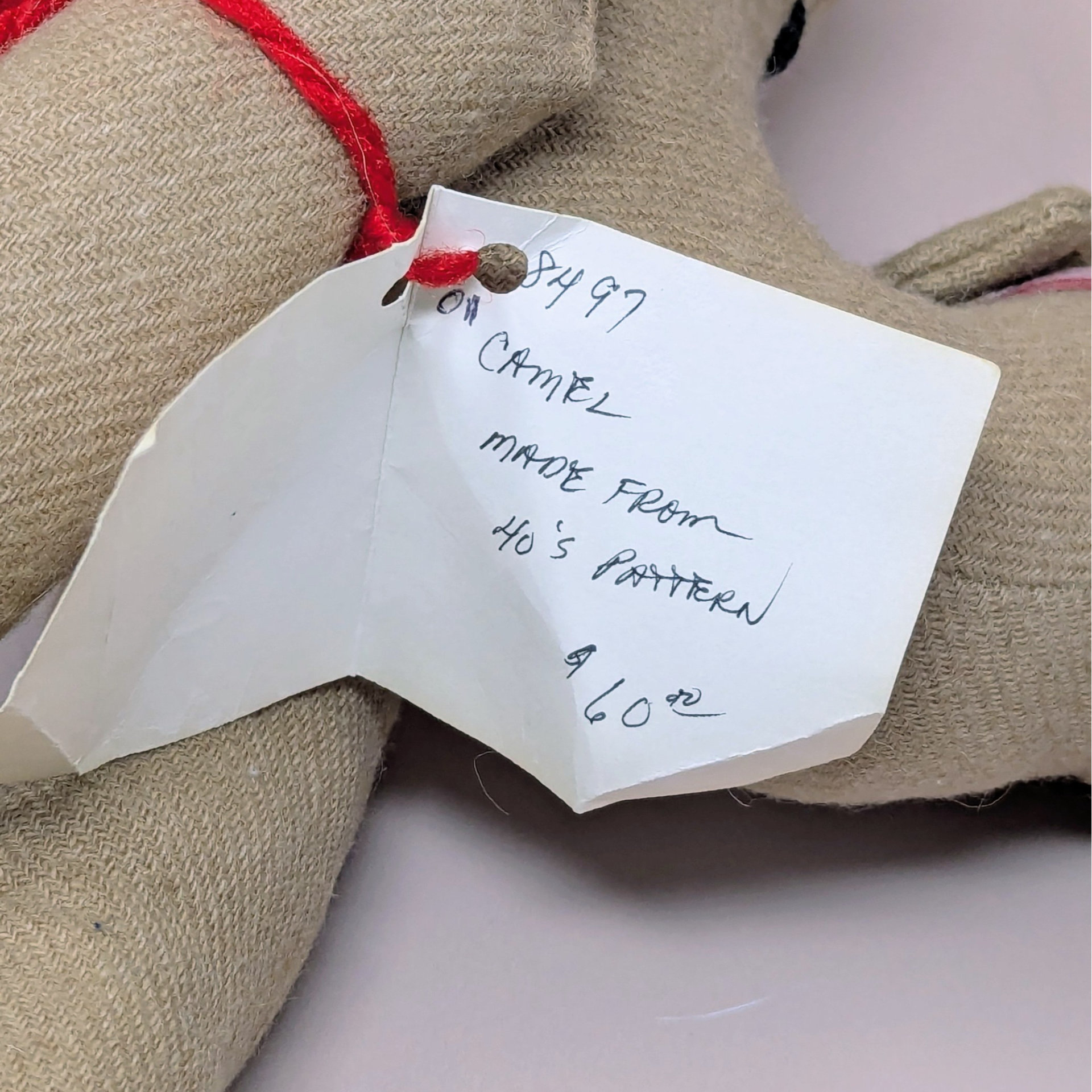 1940s Pattern Handmade Camel Cloth Plush Toy