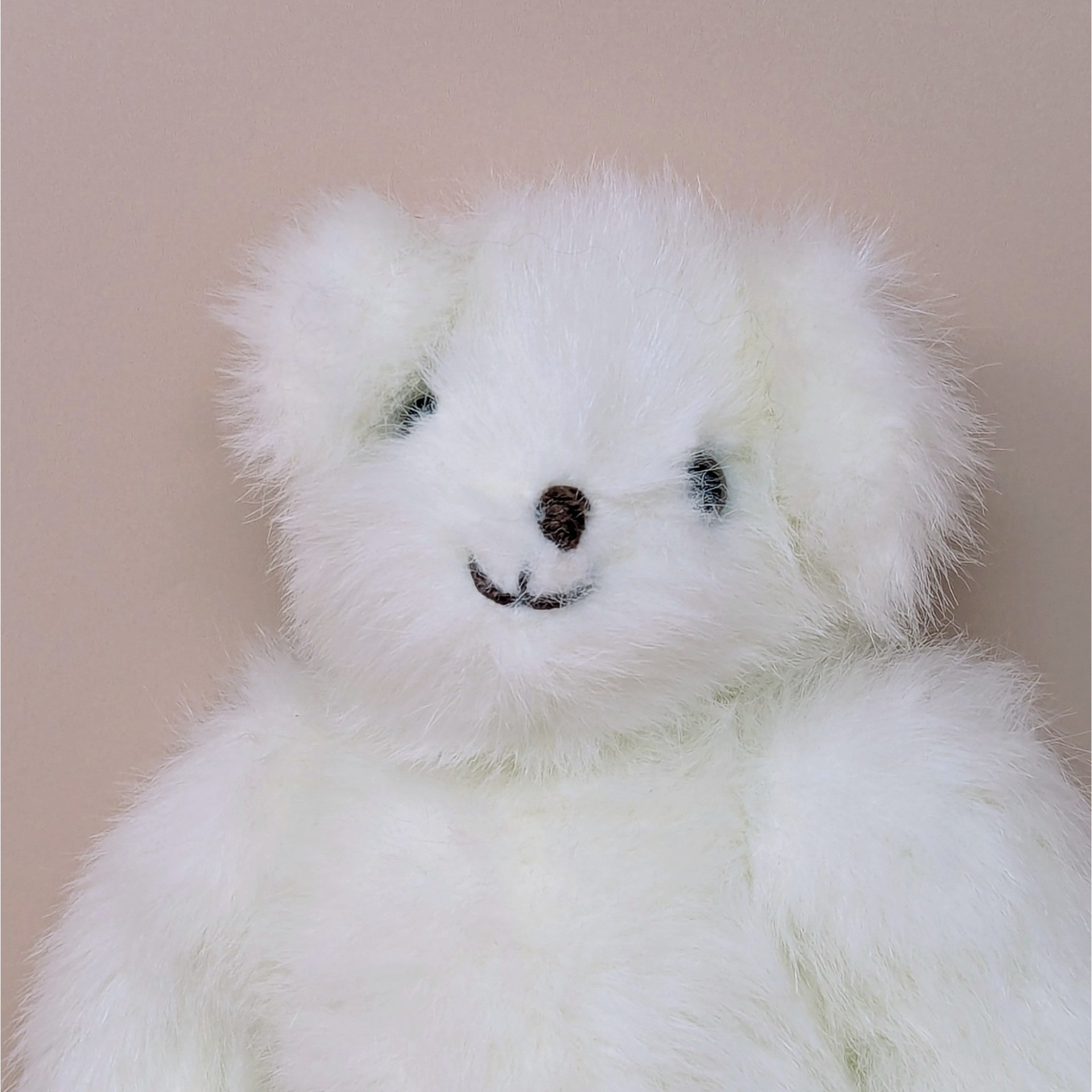 1980s Joan Chesney Jointed White Plush Teddy Bear