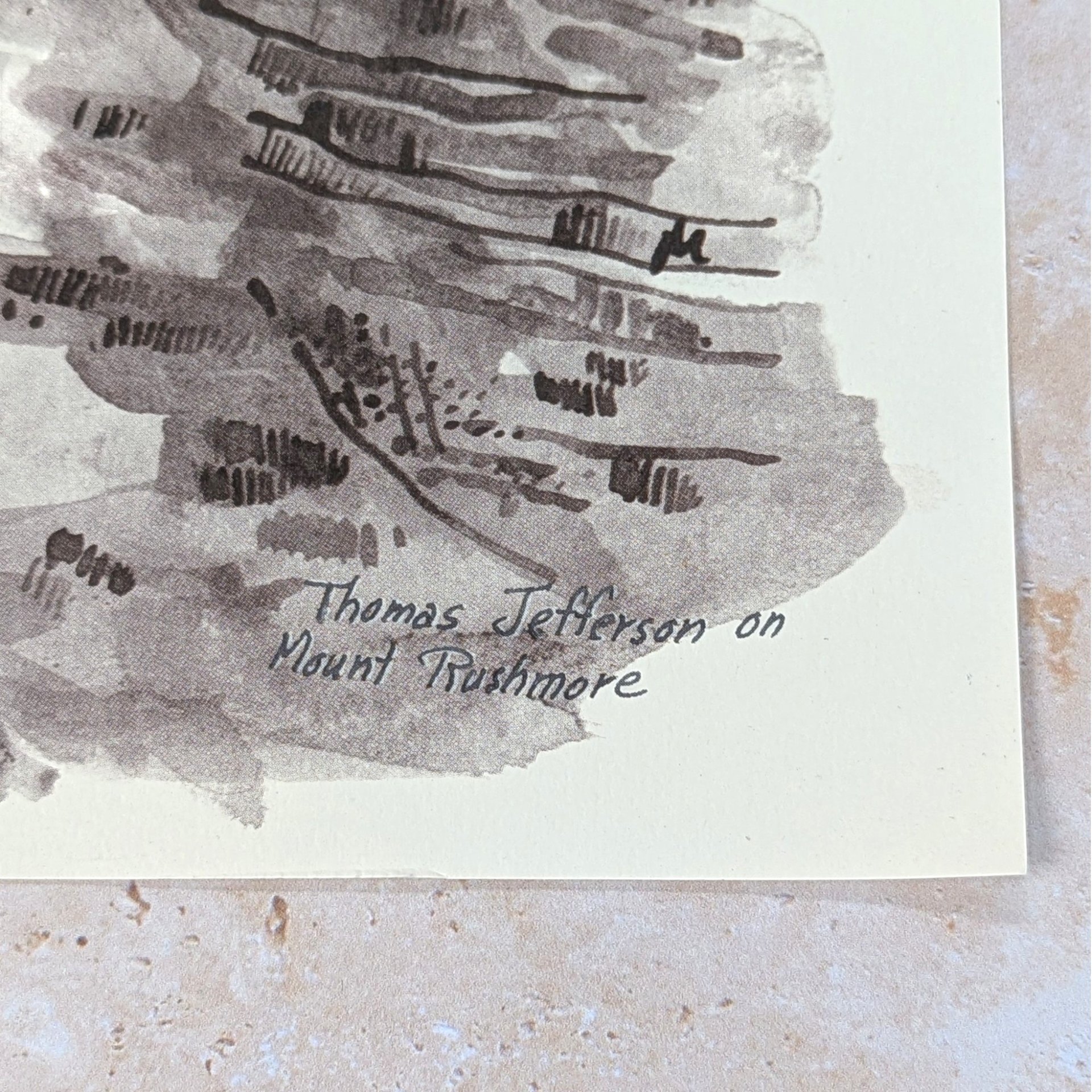 Vintage Rose Mary Goodson Mount Rushmore Sepia Art Print Set