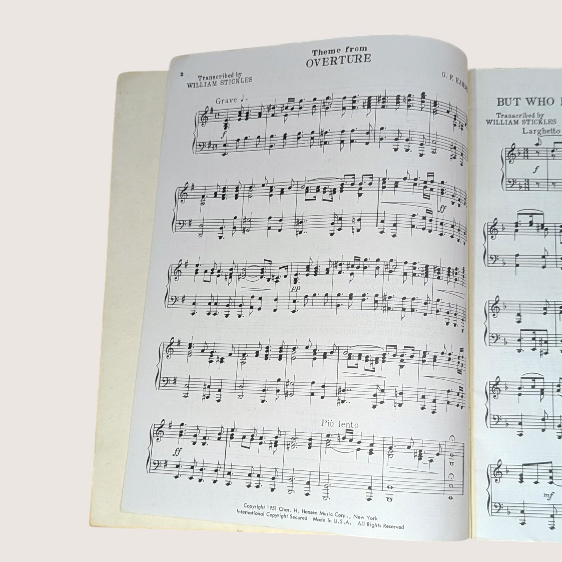 1951 The Messiah Selections Piano Book G.F. Handel Sotfcover Book
