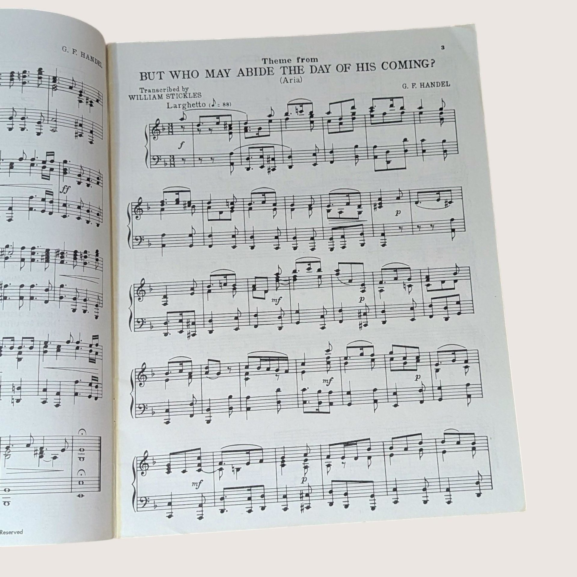1951 The Messiah Selections Piano Book G.F. Handel Sotfcover Book