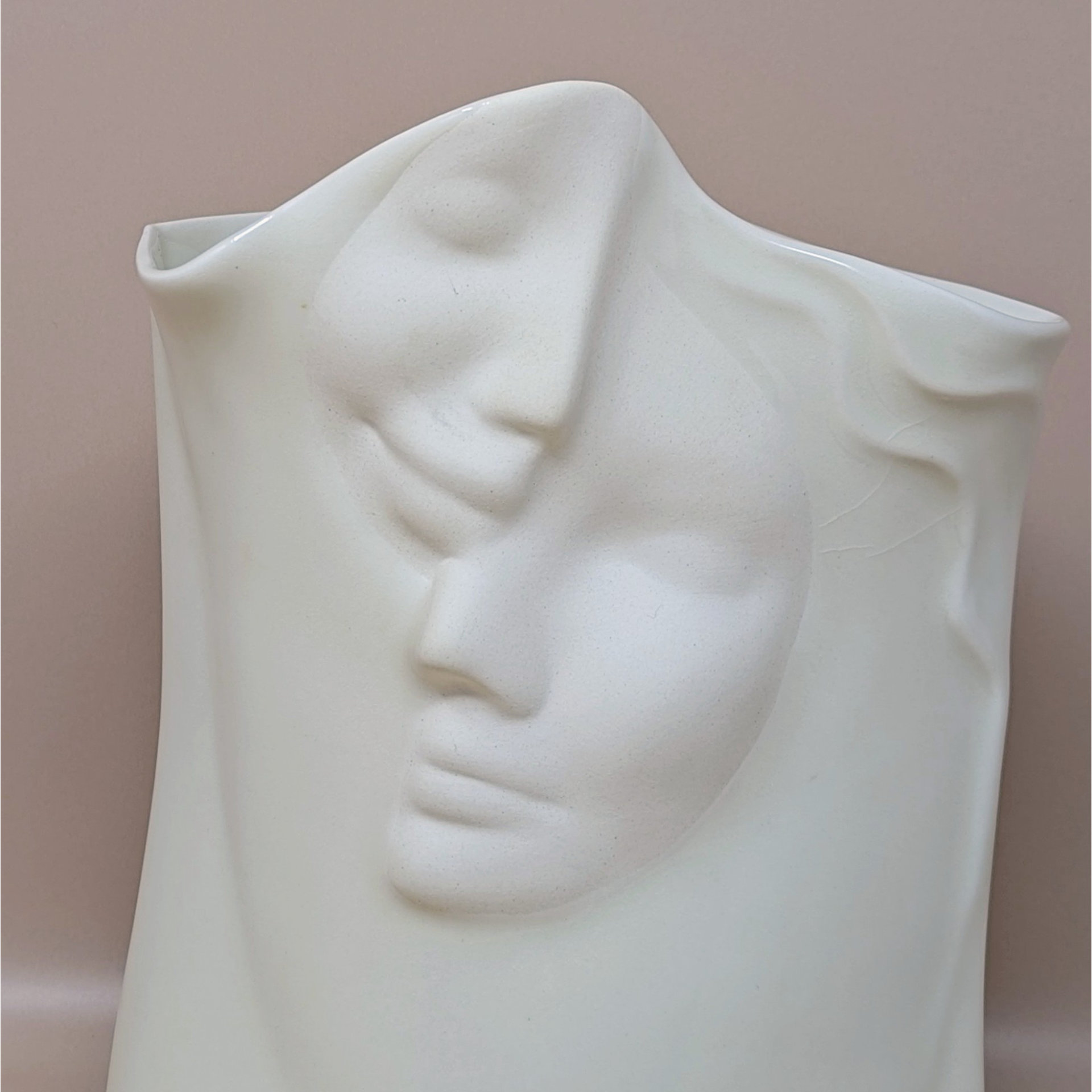 2005 Blue Sky Lund Signed Porcelain Face Vase