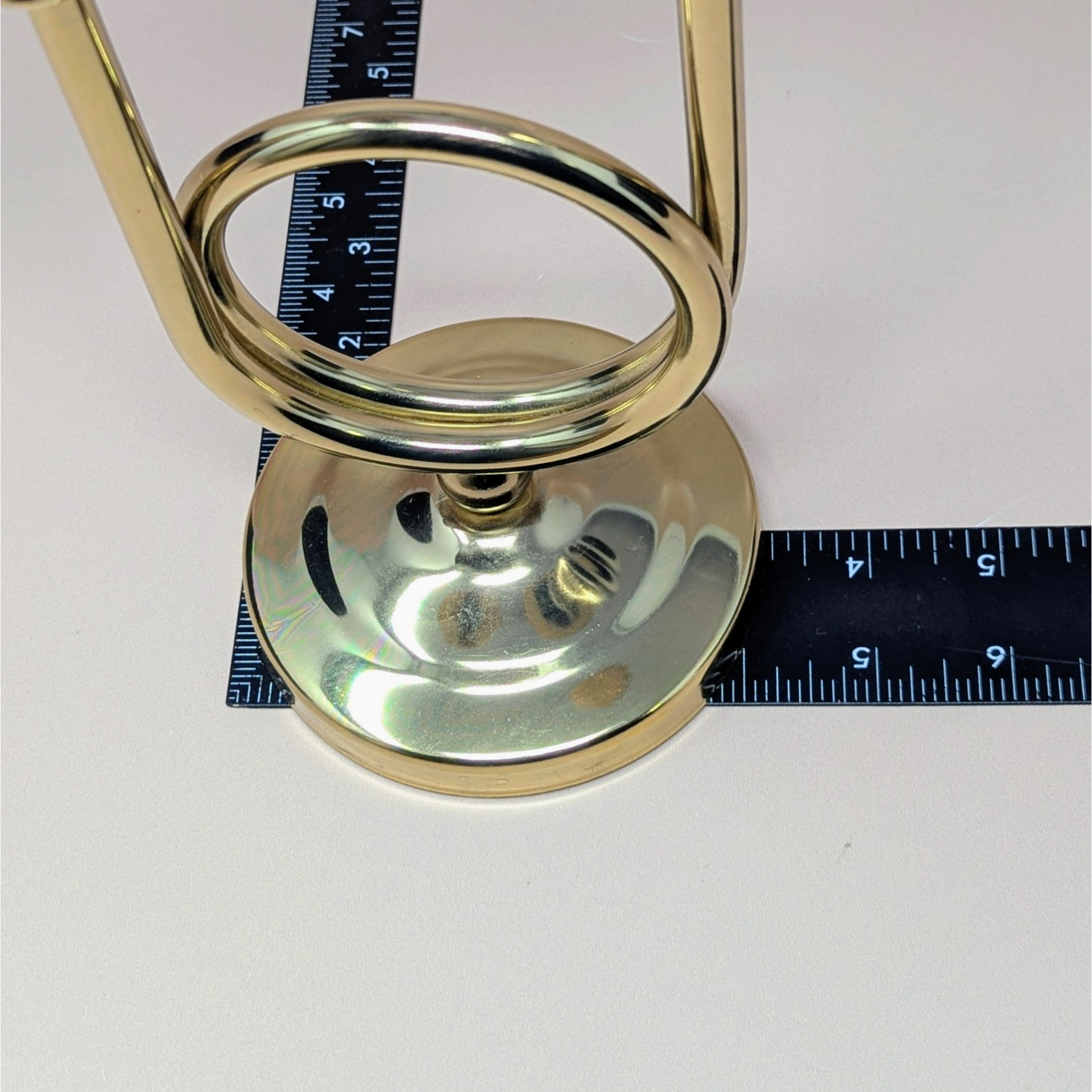 1980s Gold Horn Taper Candle Holder