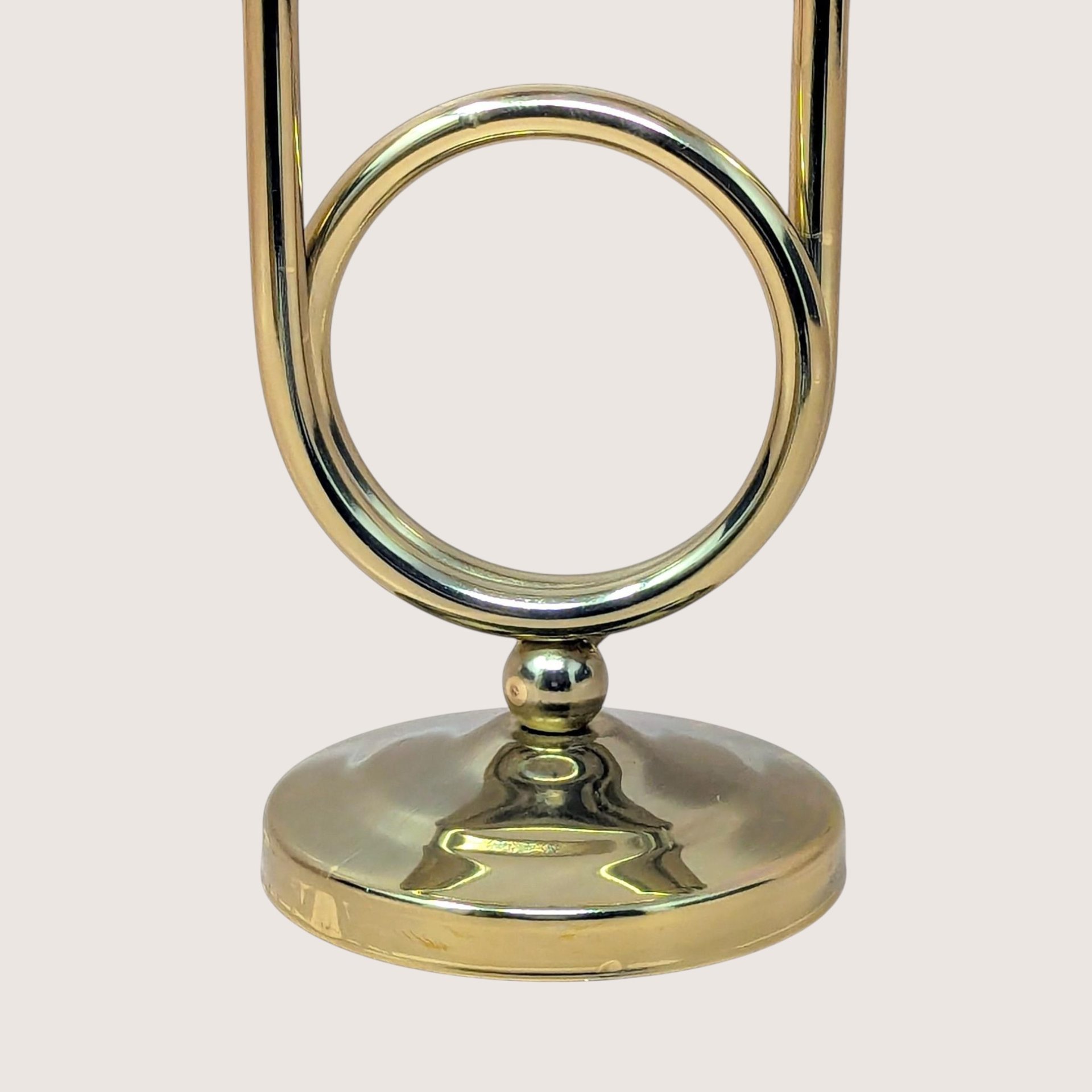 1980s Gold Tone Horn Taper Candle Holder