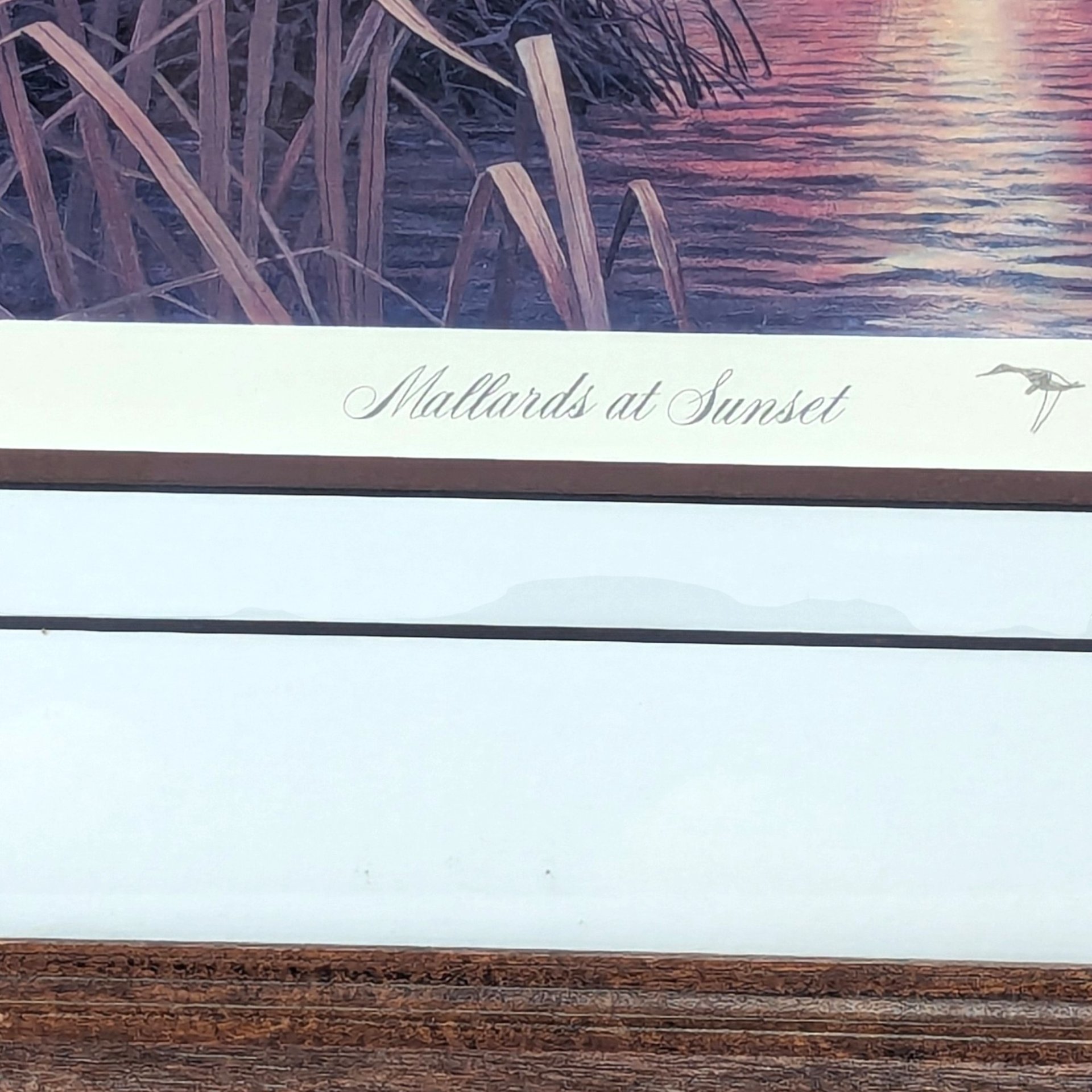 1980s Rhynard Klingbeil Mallards at Sunset Framed Signed Numbered Print
