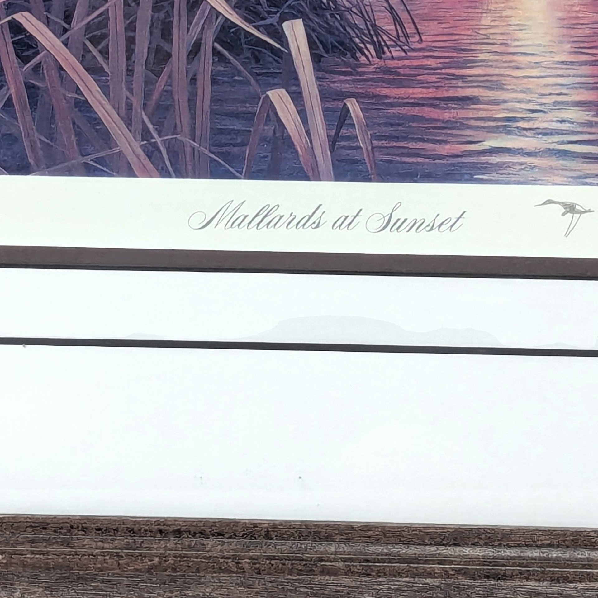 1980s Rhynard Klingbeil Mallards at Sunset Framed Signed Numbered Print