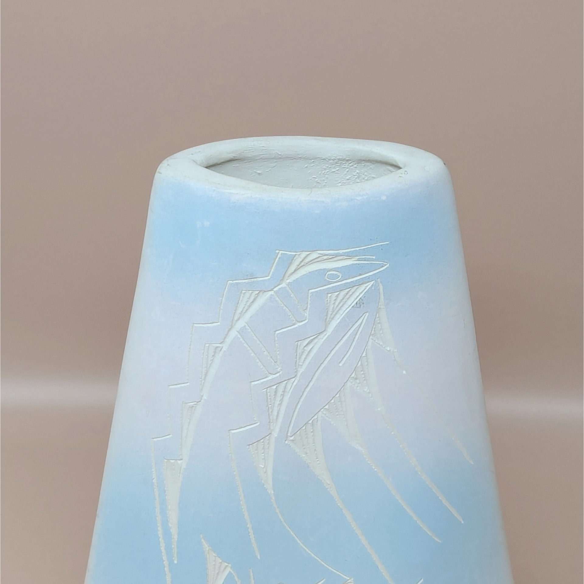 1980s Southwest Sgraffito Studio Vase