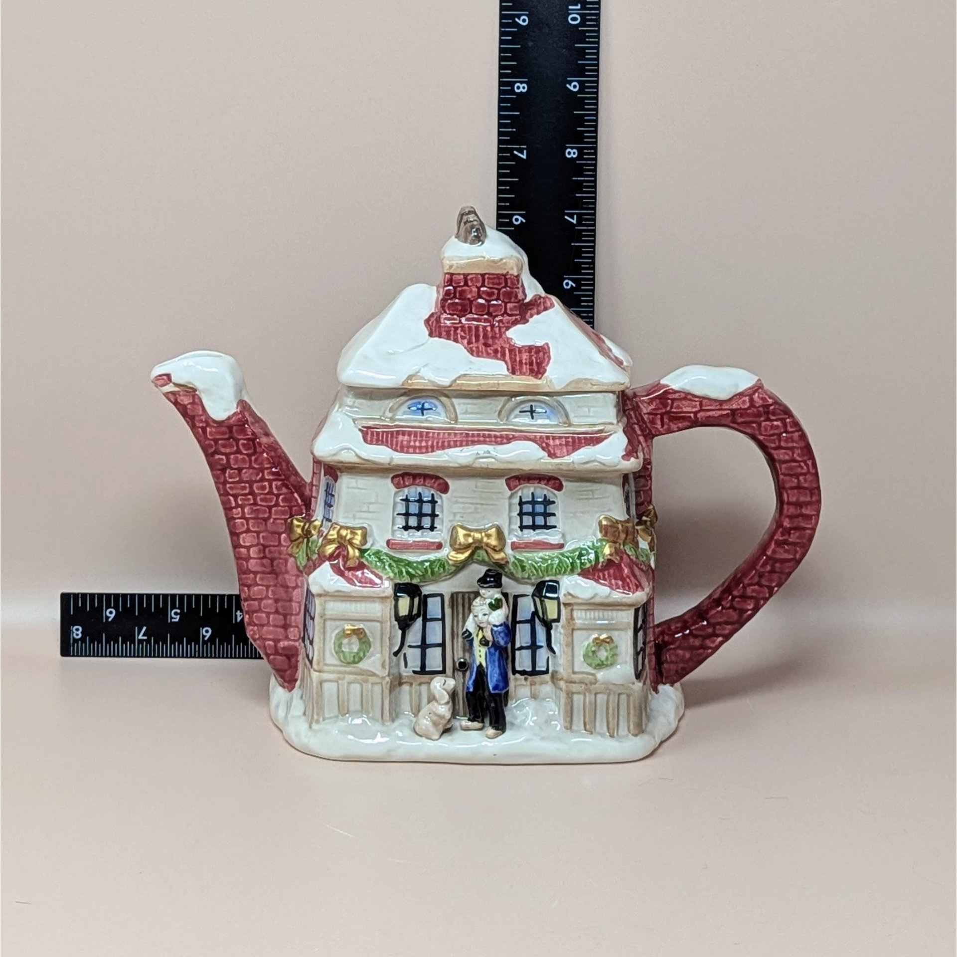1997 Fitz and Floyd Dickens Ceramic Cottage Teapot
