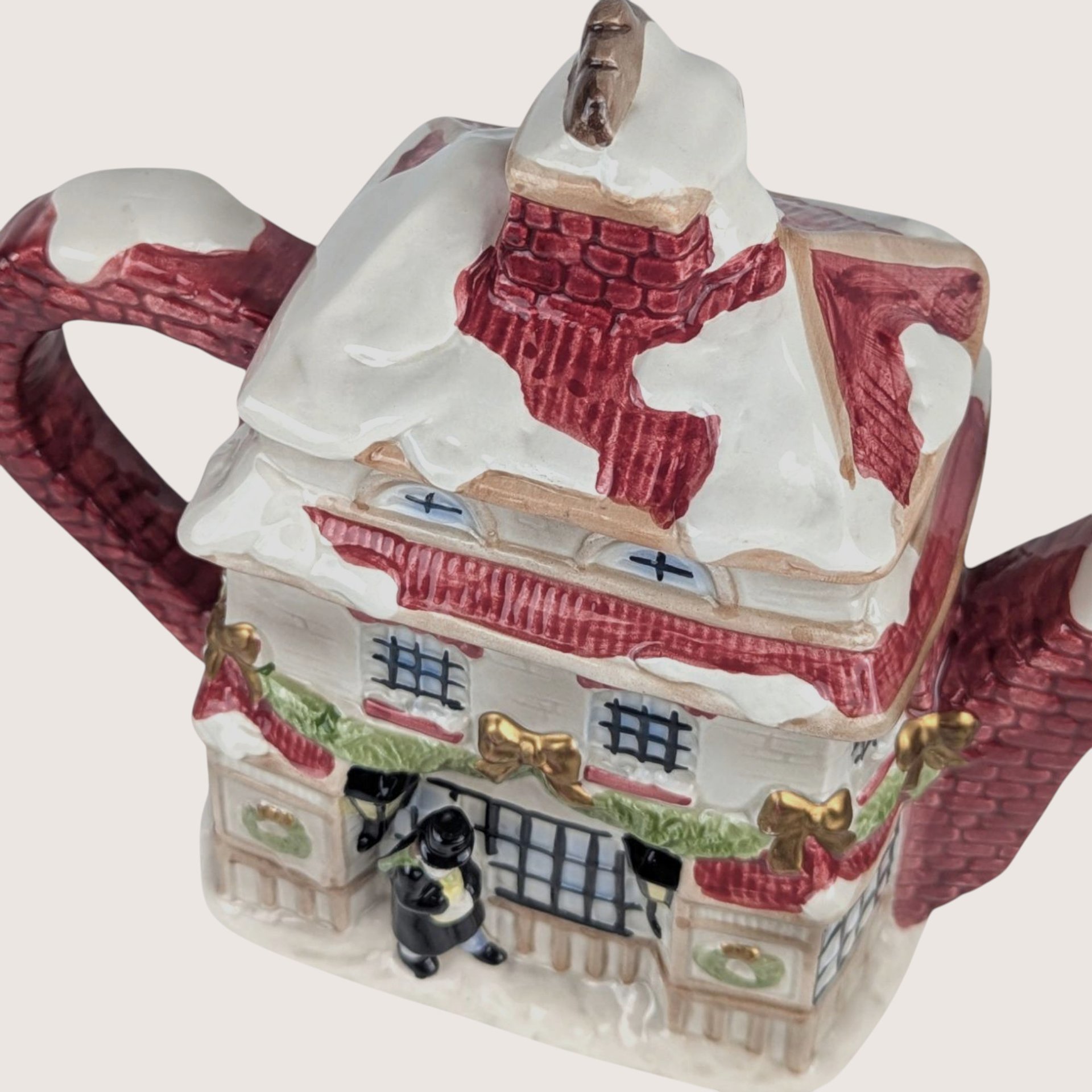 1997 Fitz and Floyd Dickens Ceramic Cottage Teapot