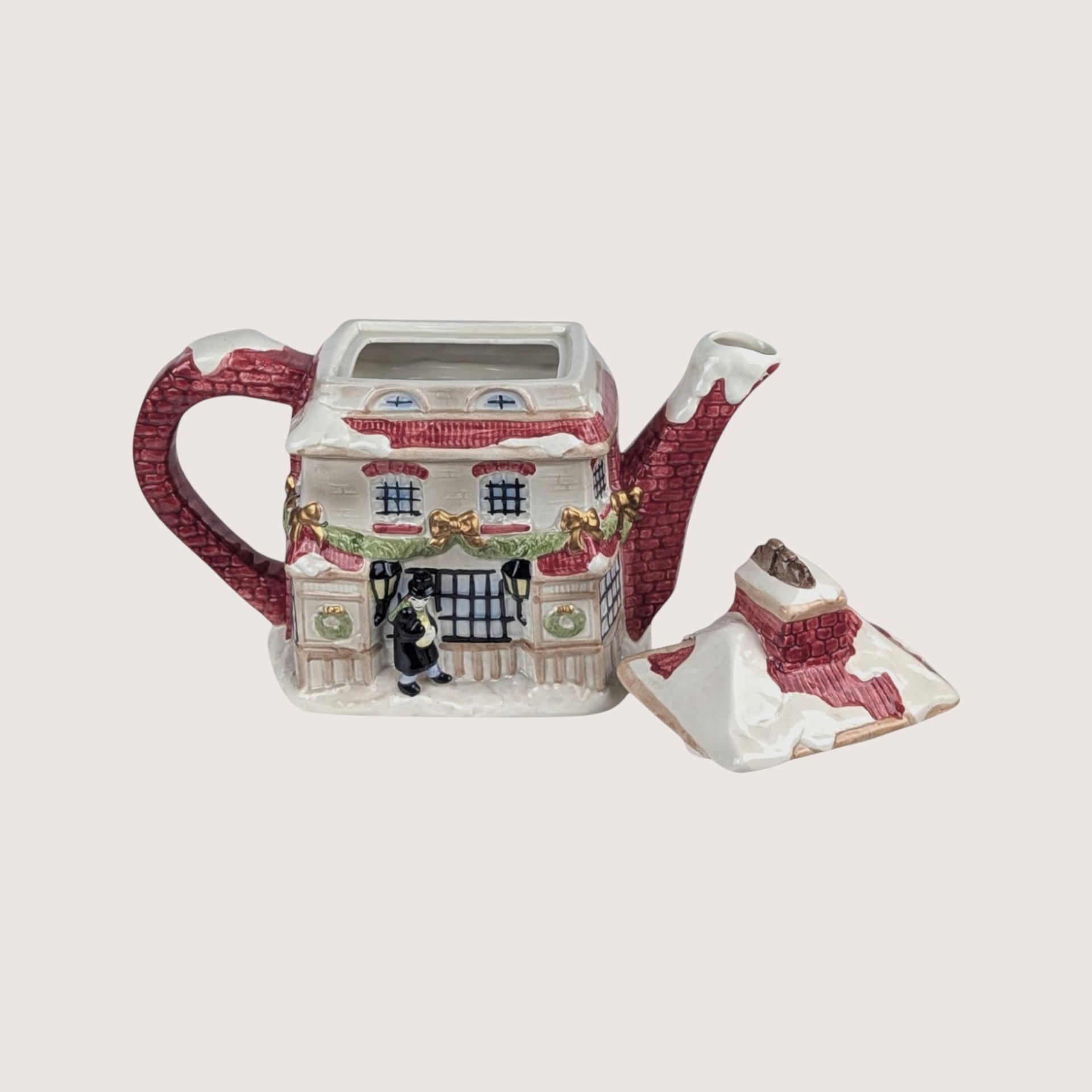 1997 Fitz and Floyd Dickens Ceramic Cottage Teapot