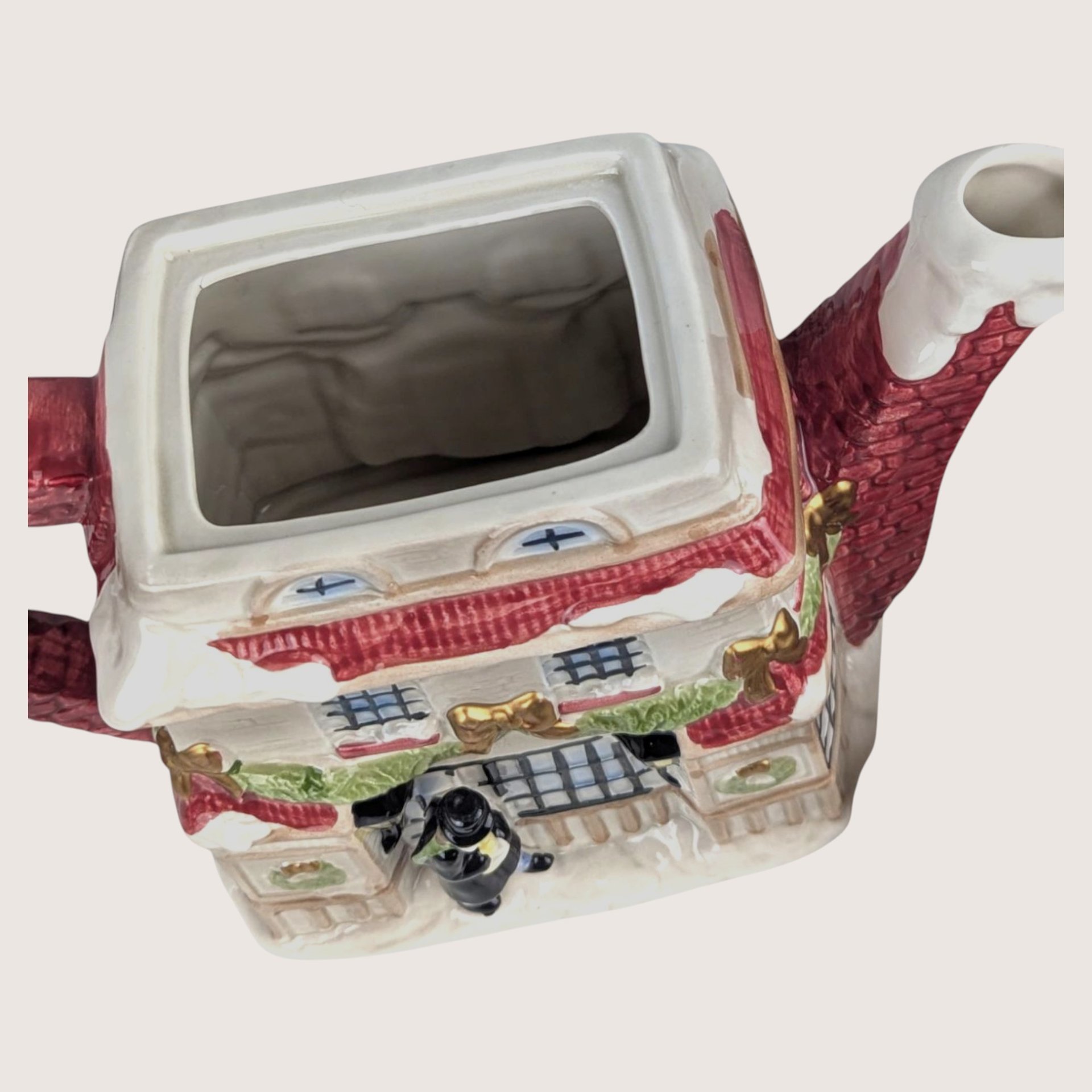 1997 Fitz and Floyd Dickens Ceramic Cottage Teapot