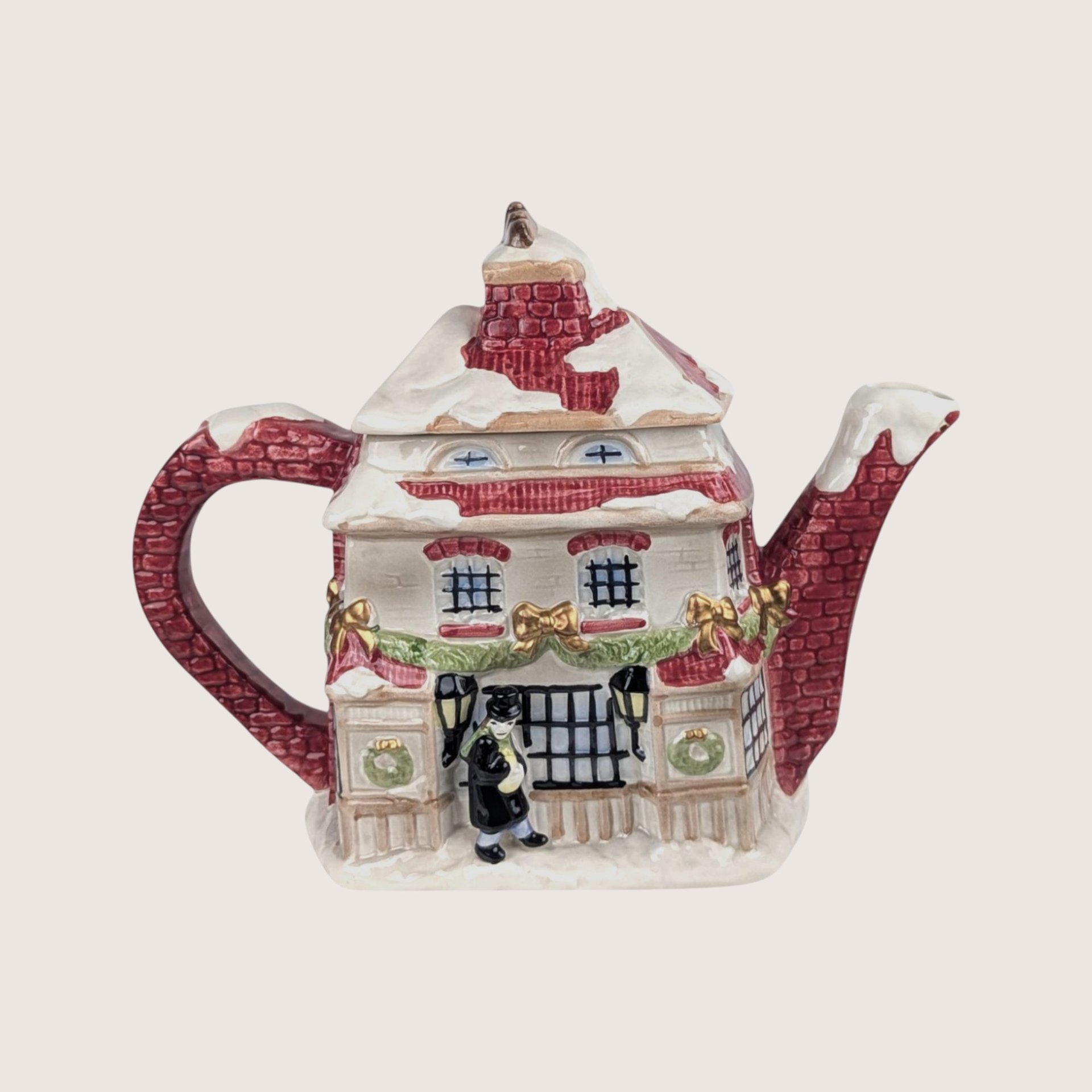1997 Fitz and Floyd Dickens Ceramic Cottage Teapot