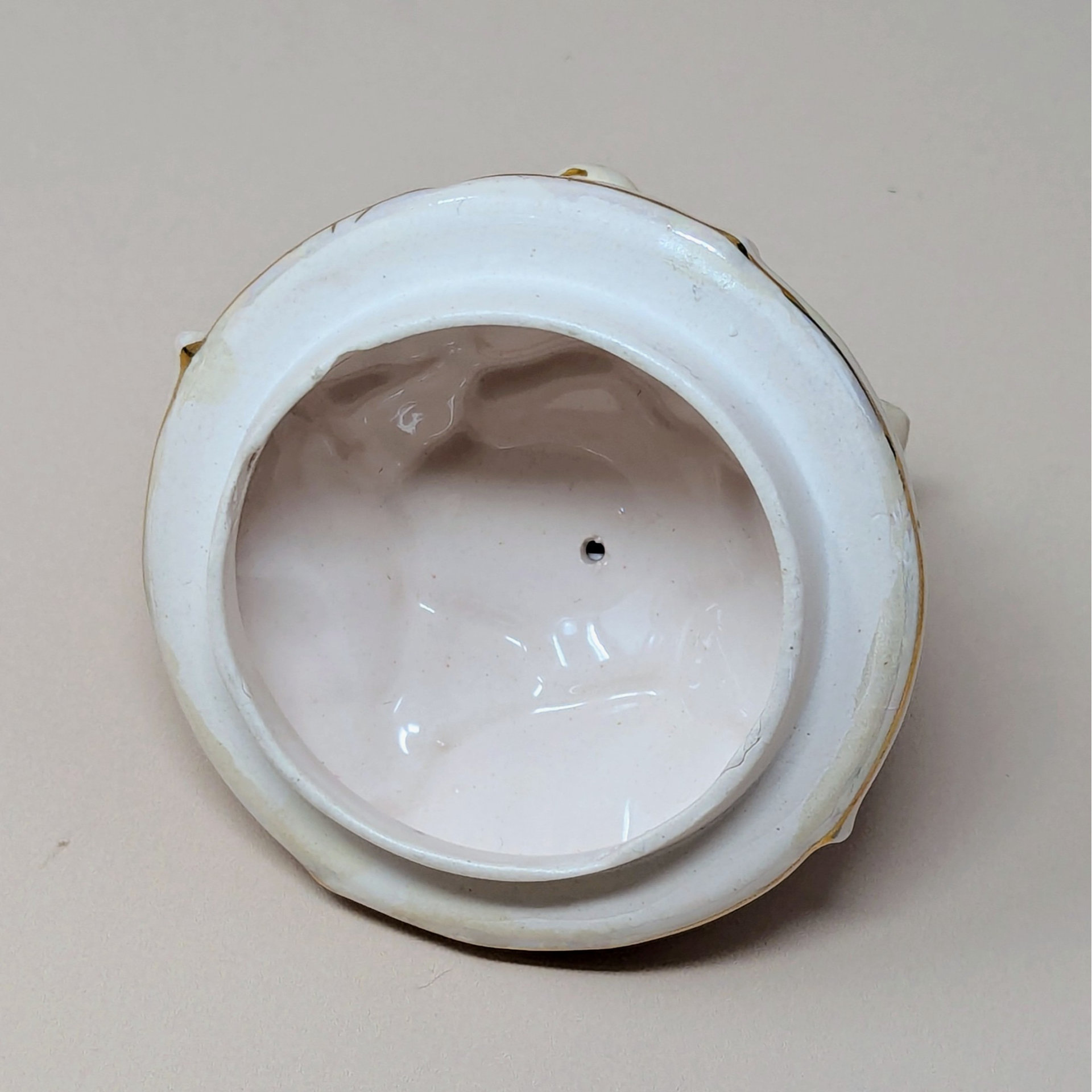 1960s Ceramic Iridescent Pink Bird Compote Jar